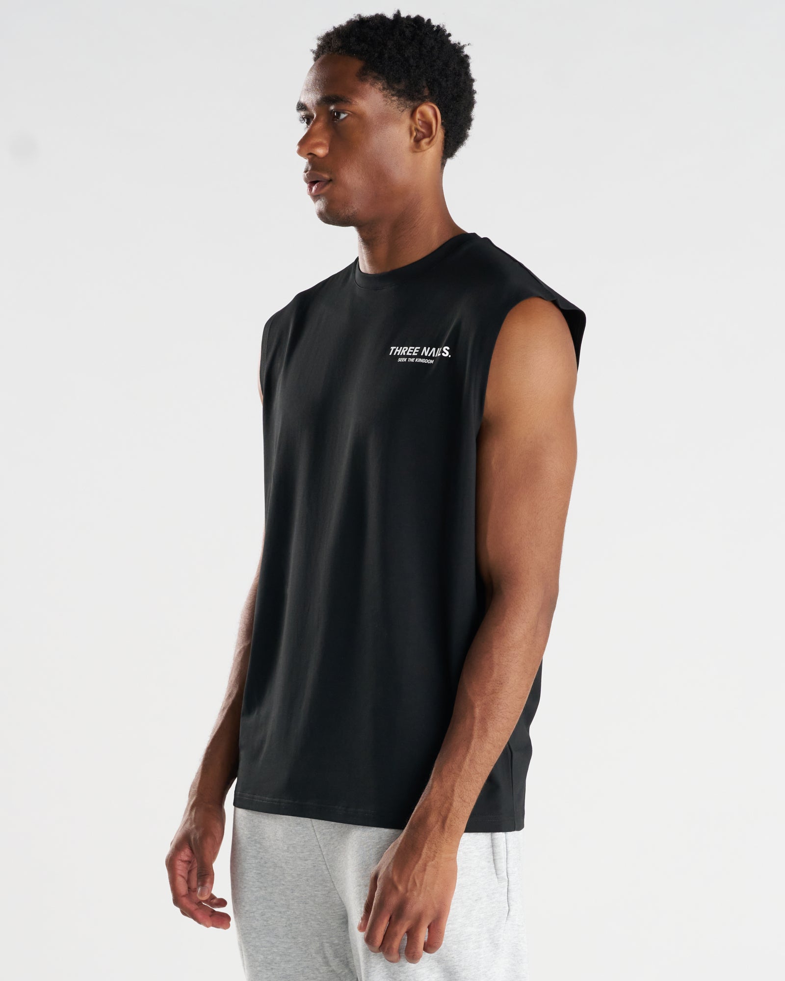 Core Oversized Muscle Tank "STK" - Black