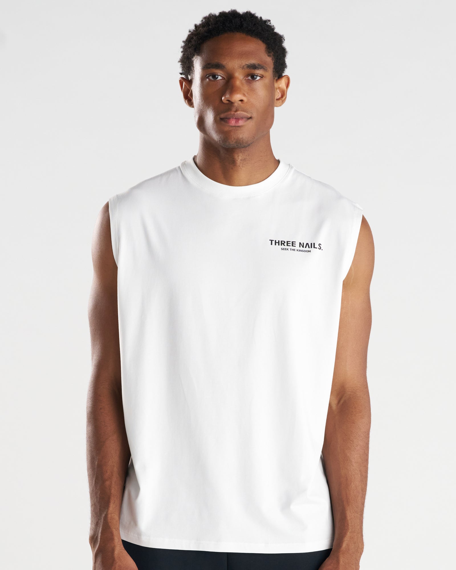 Core Oversized Muscle Tank "STK" - White