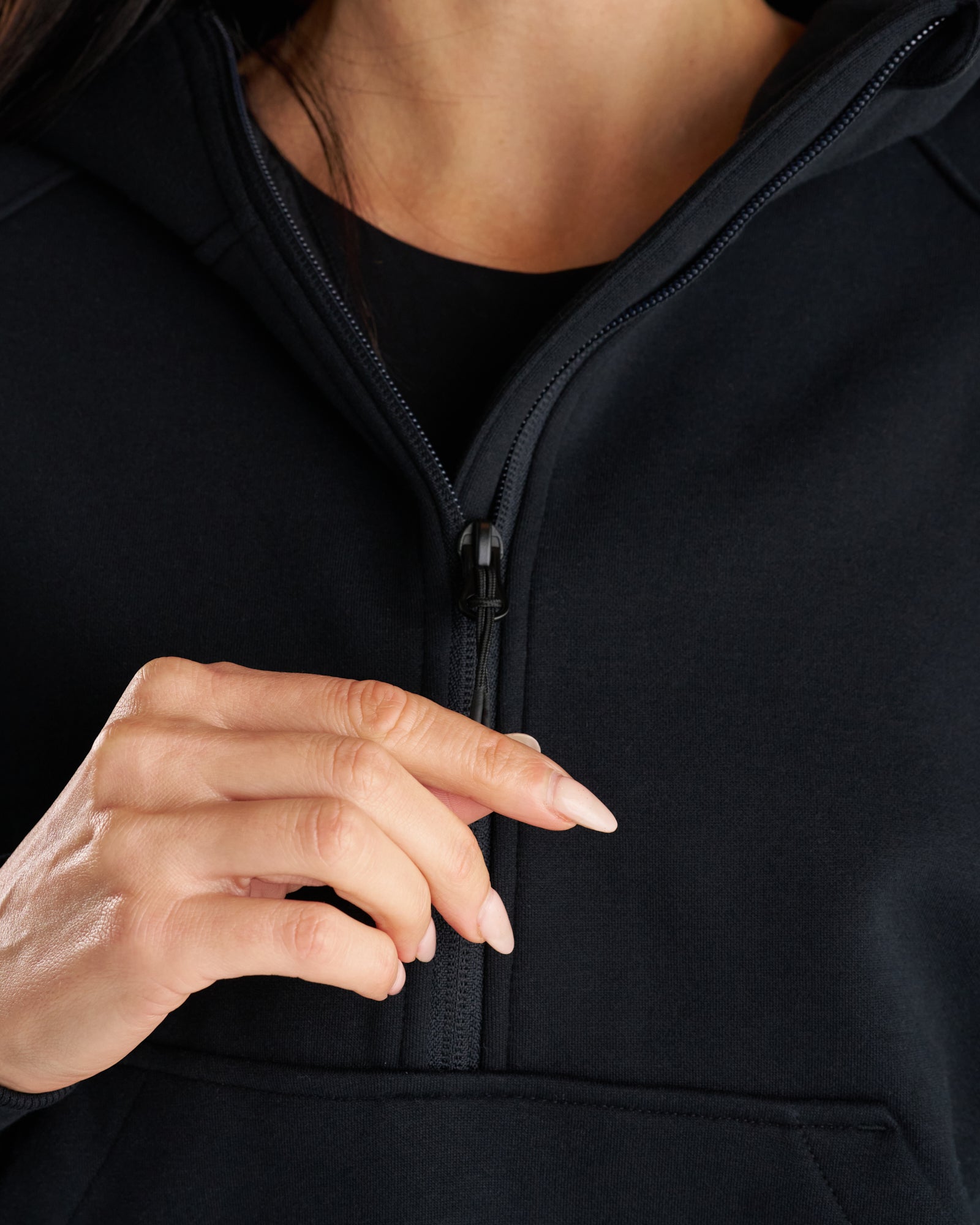 Women's Signature Fleece Half-Zip Hoodie - Black