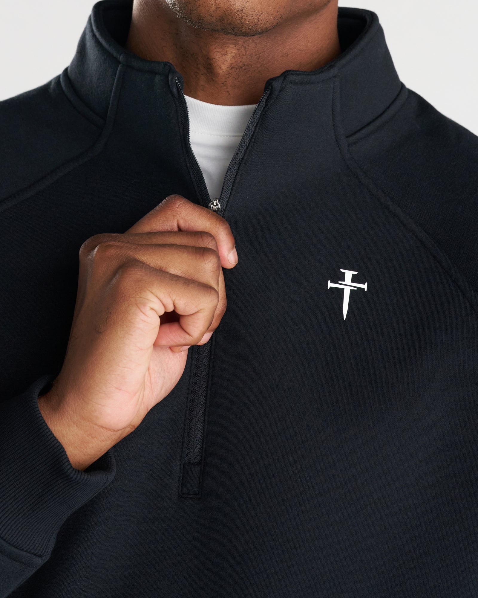 Signature Fleece Quarter Zip - Black