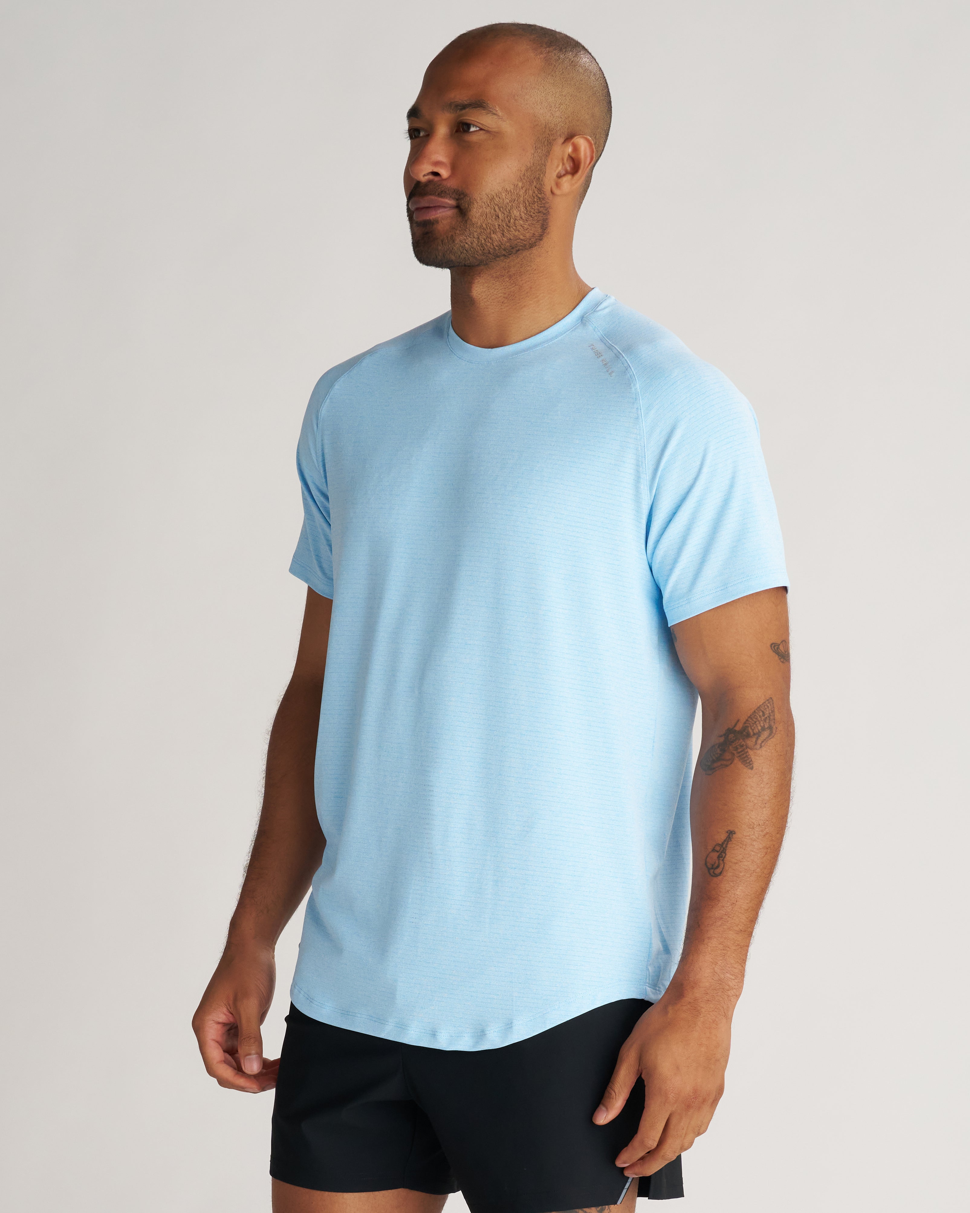 Aion-Lite™ Tee "Three Nails" - Sky Blue Marl
