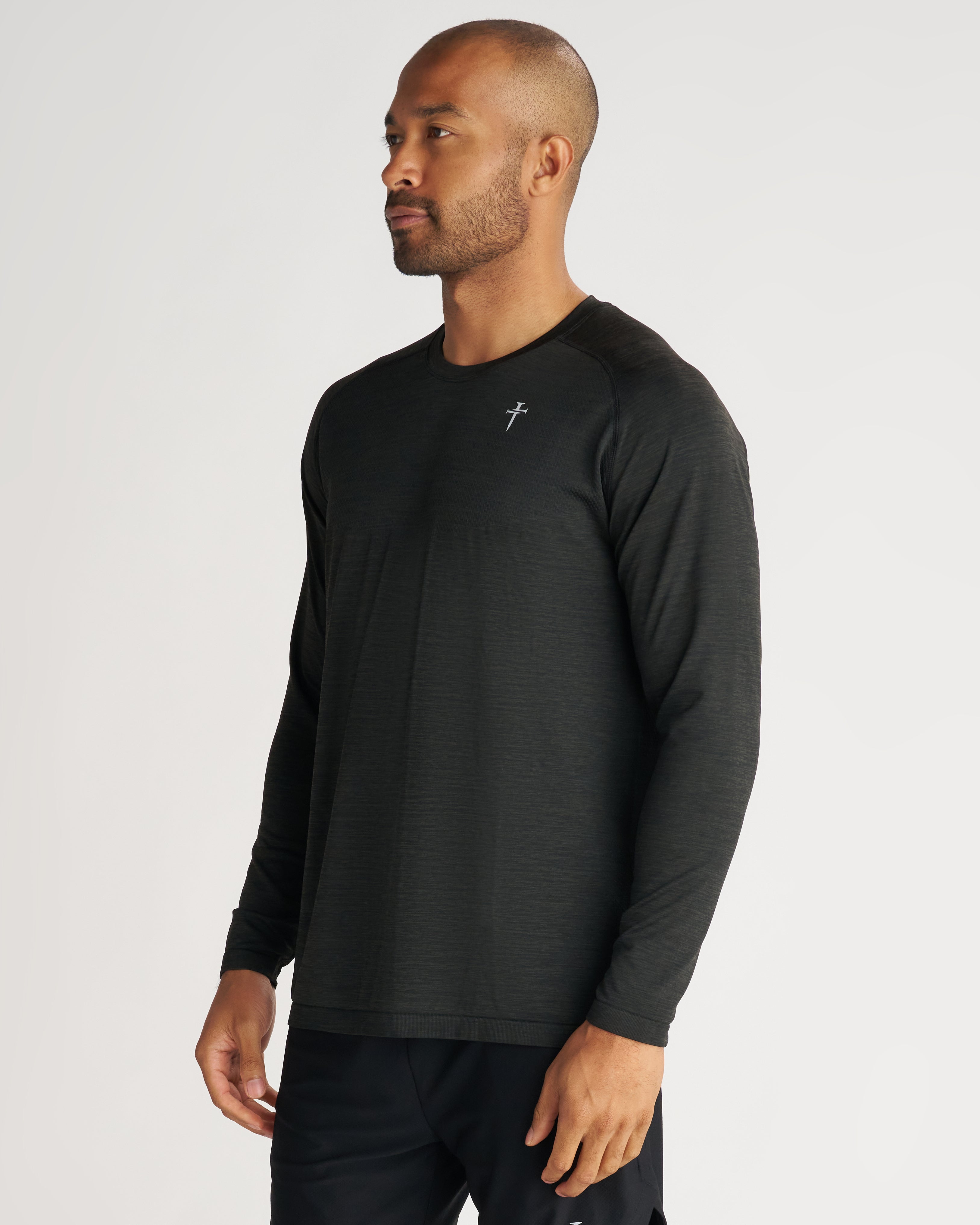 Seamless Long Sleeve - Black Marl