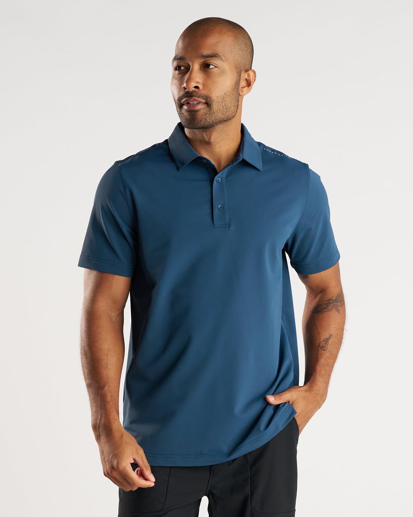 Vented Tech Polo “Three Nails” - Midnight Navy