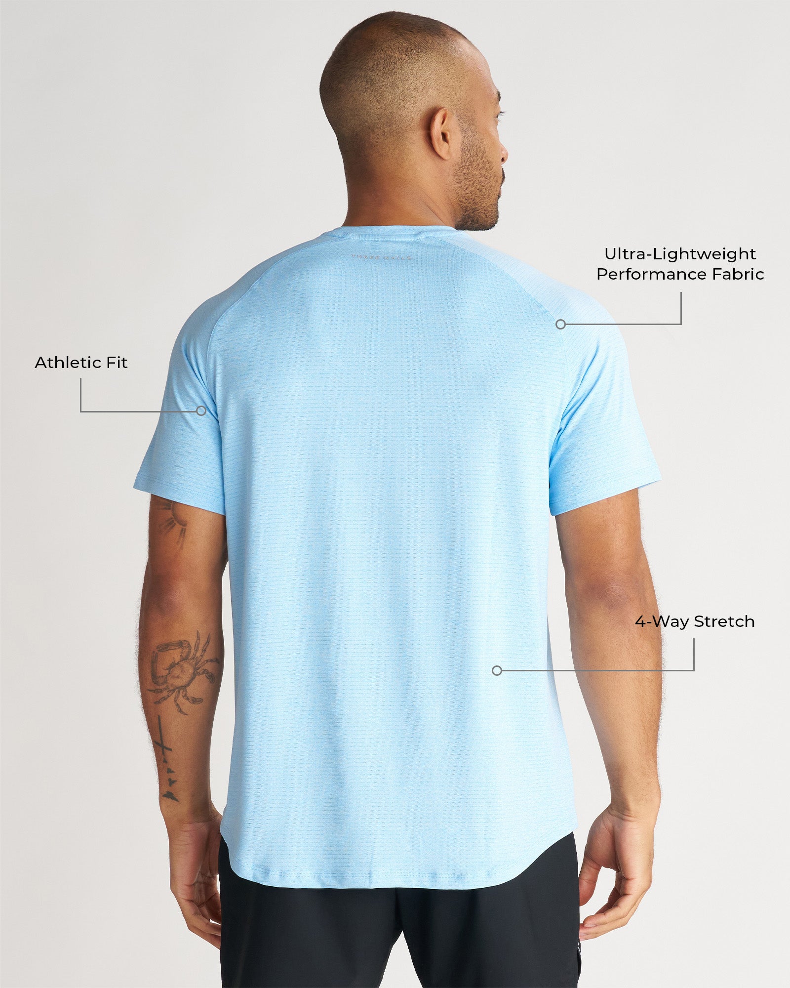 Aion-Lite™ Tee "Cross" - Sky Blue Marl