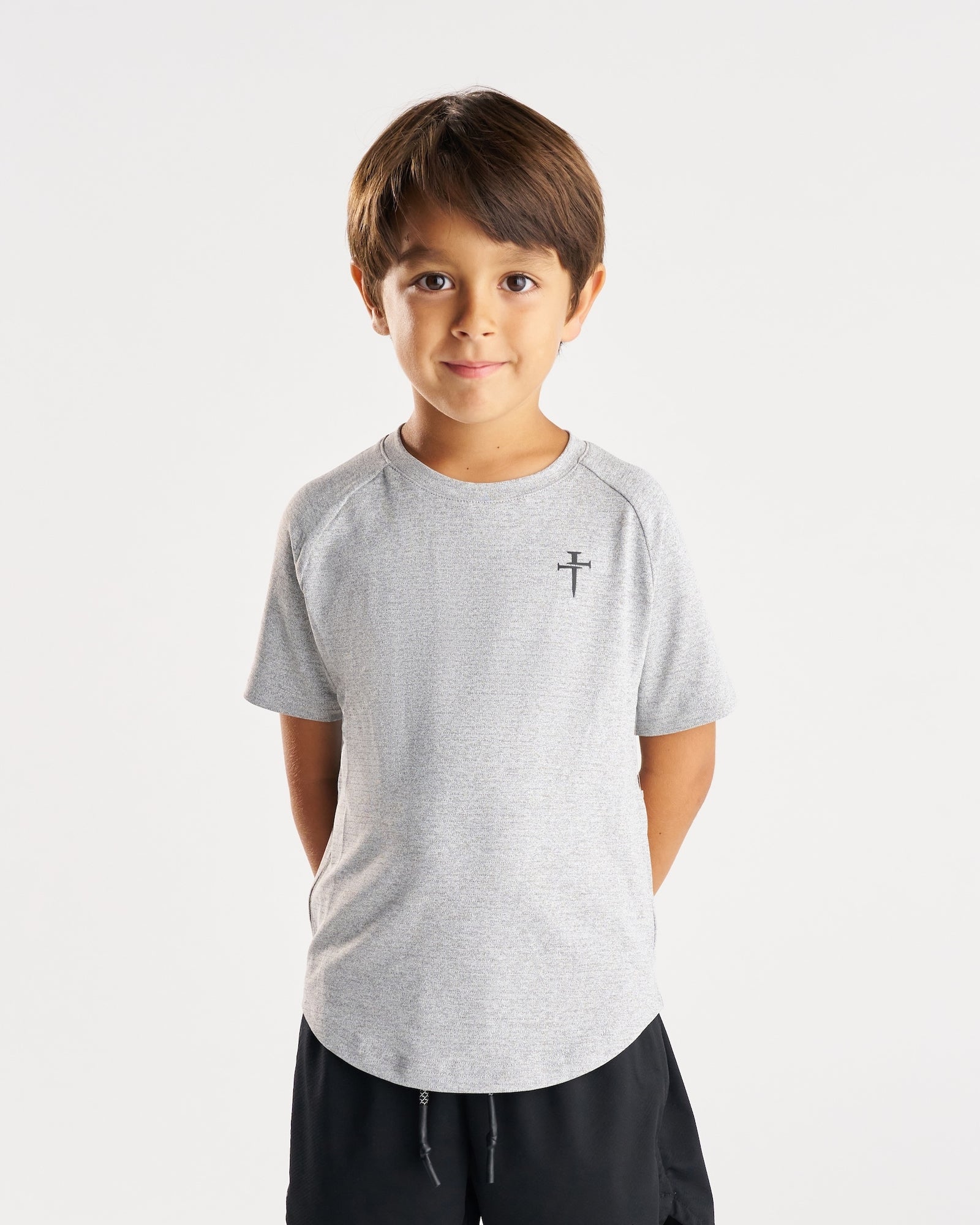 Youth Aion-Lite™ Tee "Cross" - Grey Marl