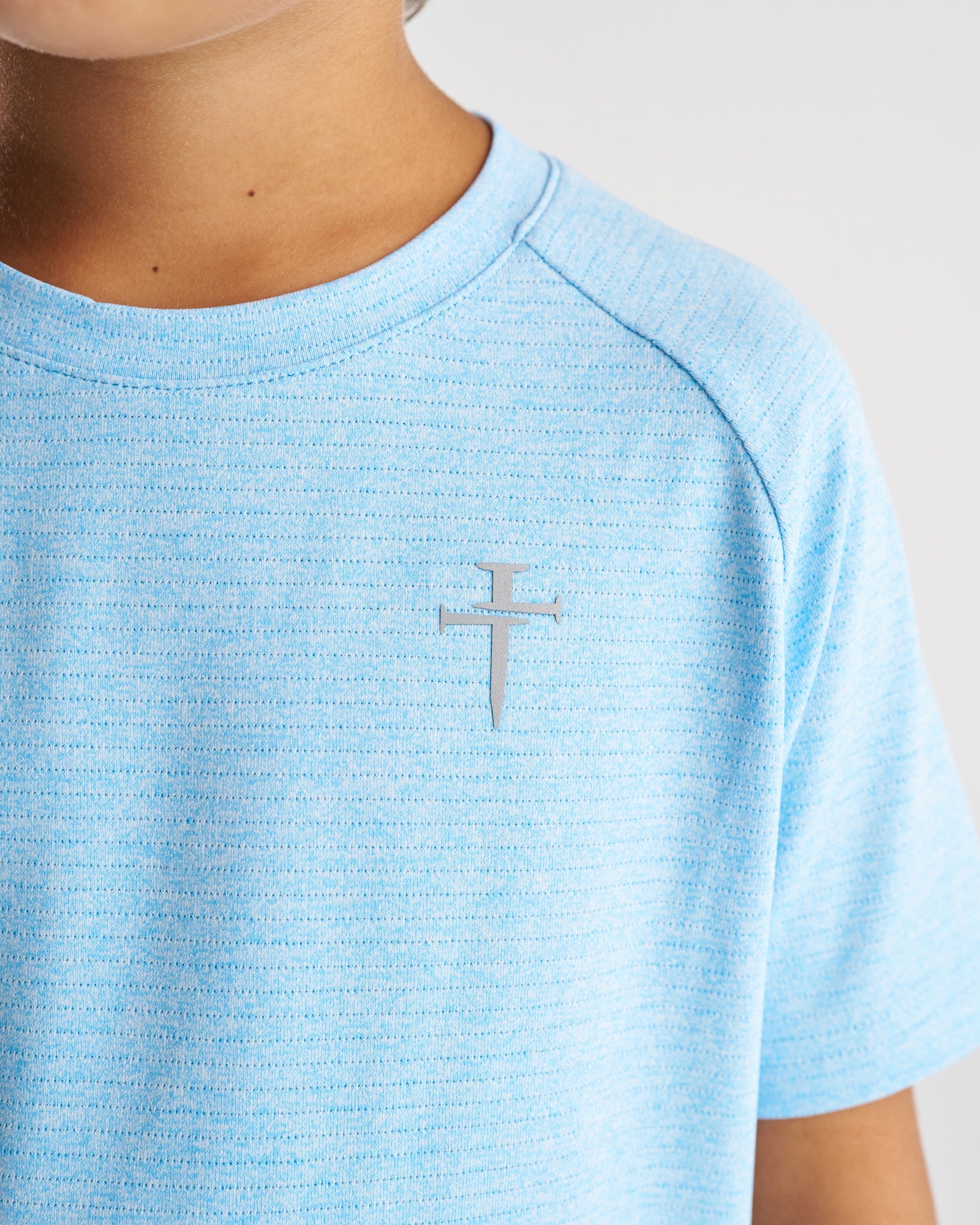 Youth Aion-Lite™ Tee "Cross" - Sky Blue Marl