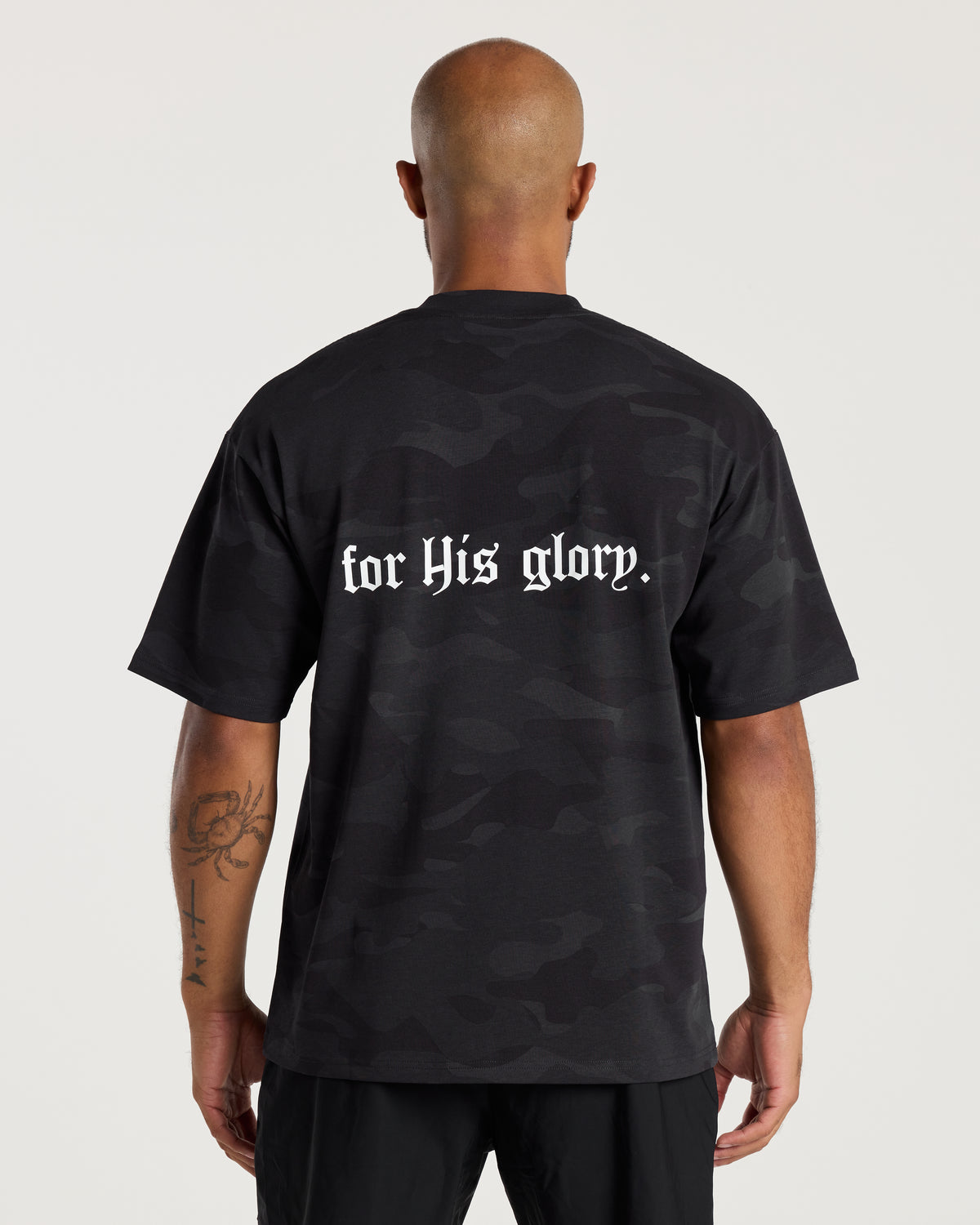 Heavyweight Cotton Oversized Tee "FHG" - Black Camo