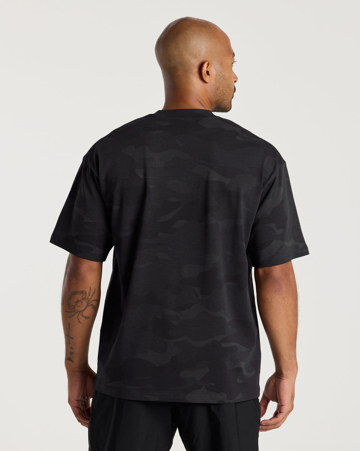 Heavyweight Cotton Oversized Tee - Black Camo
