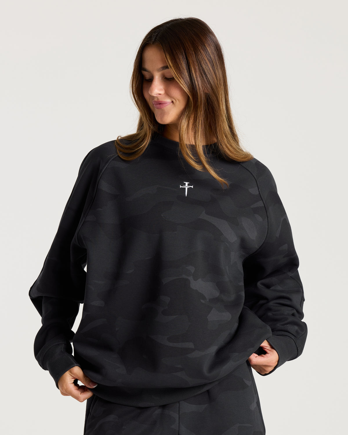 Signature Fleece Crewneck - Black Camo