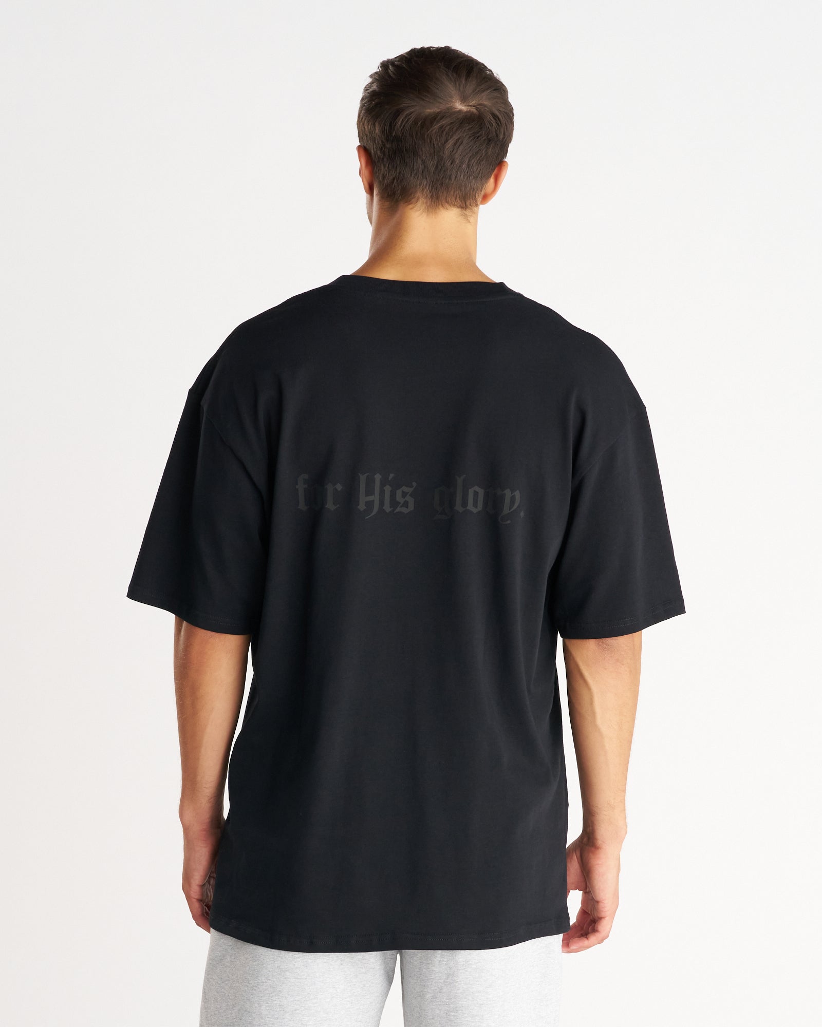 Heavyweight Cotton Oversized Tee "FHG" - Blackout