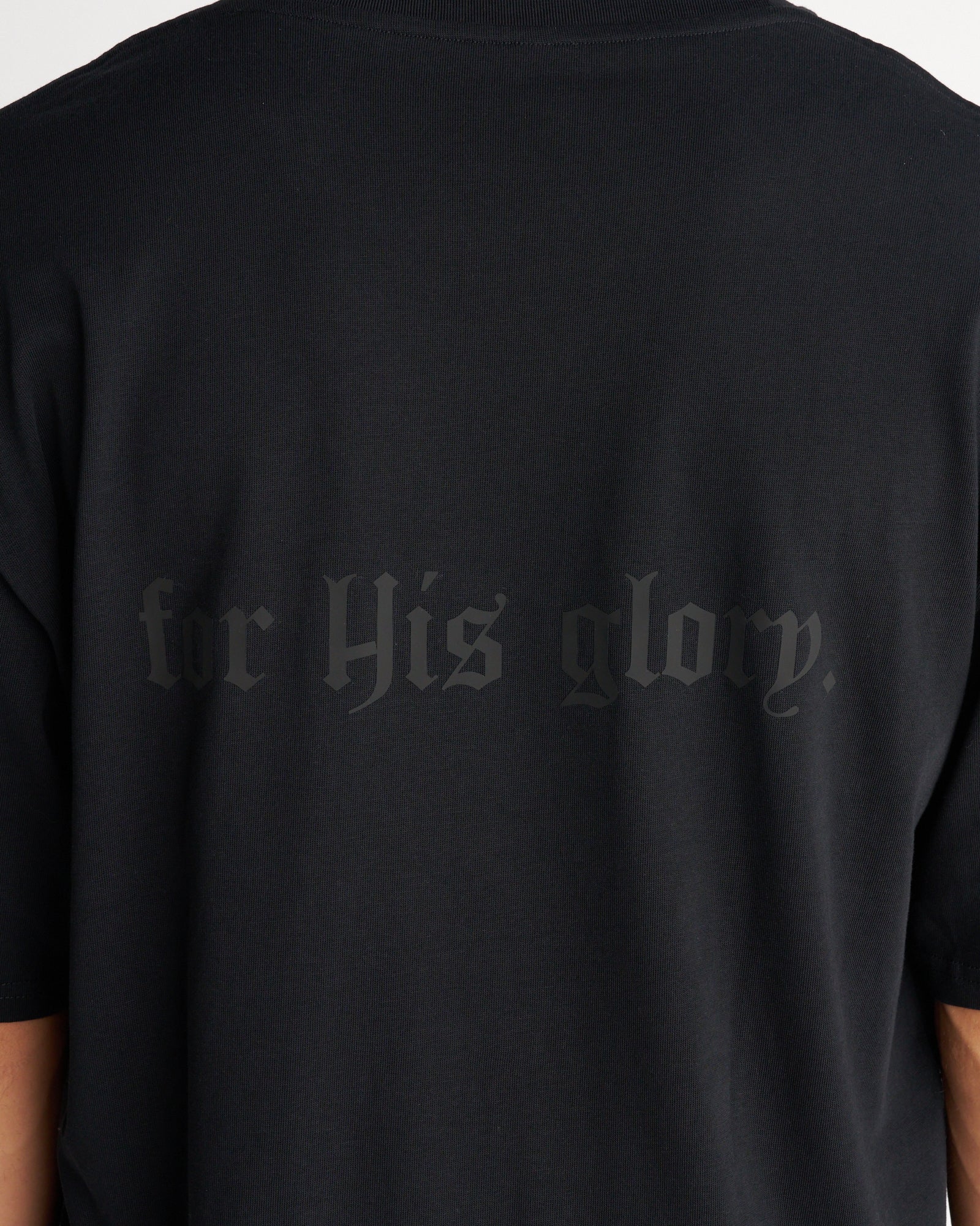 Heavyweight Cotton Oversized Tee "FHG" - Blackout