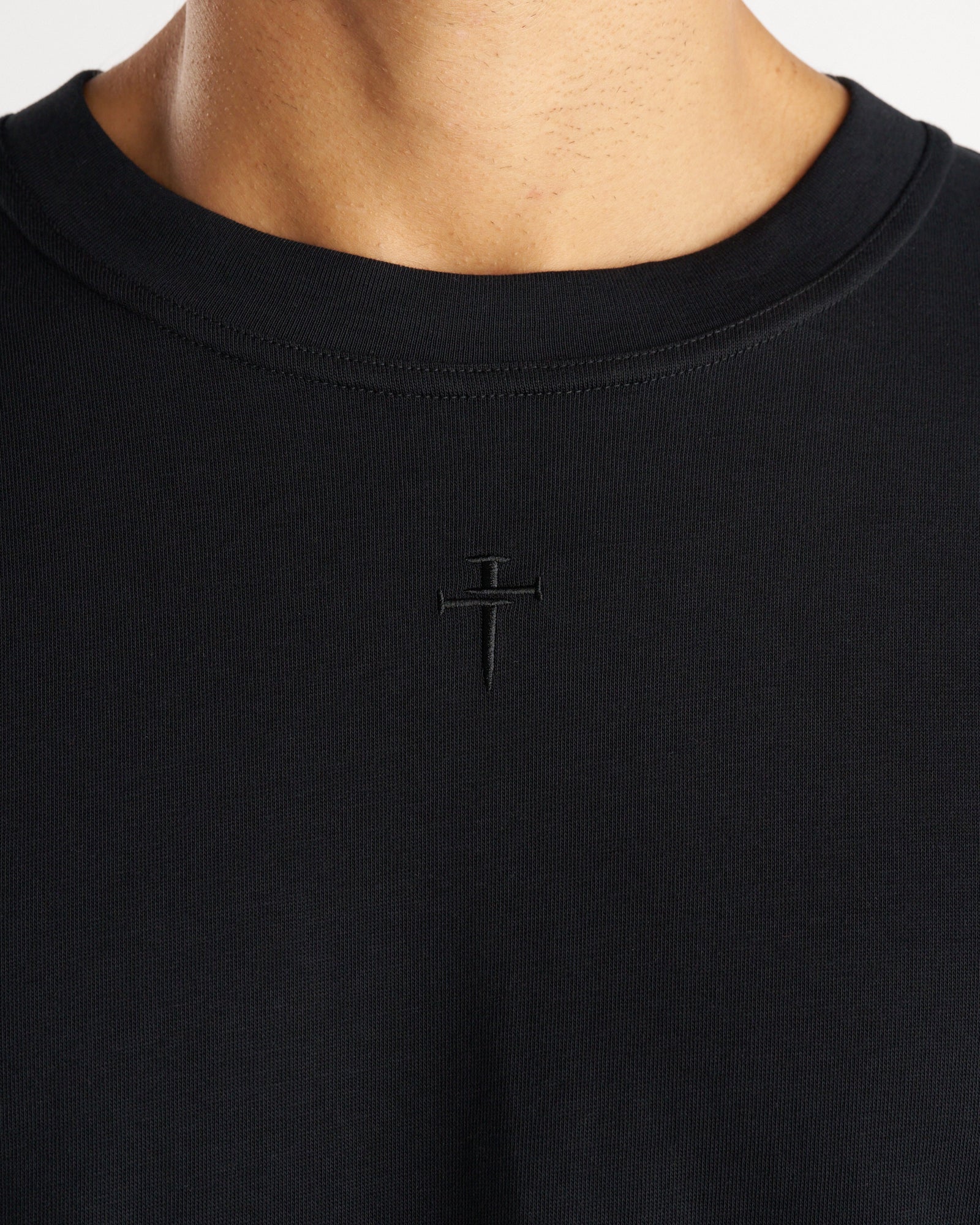 Heavyweight Cotton Oversized Tee "FHG" - Blackout