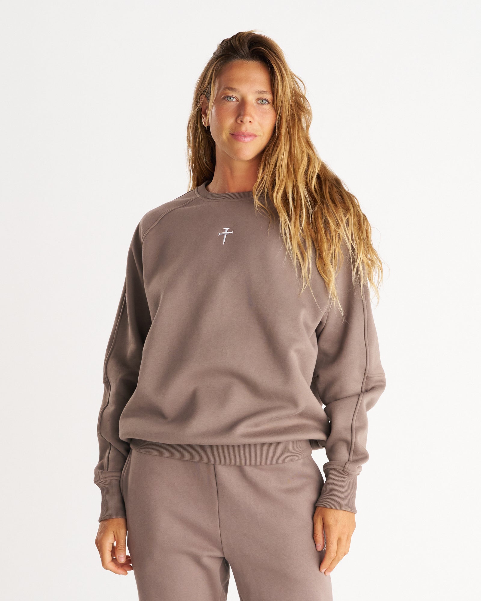 Signature Fleece Crewneck - Deep Taupe
