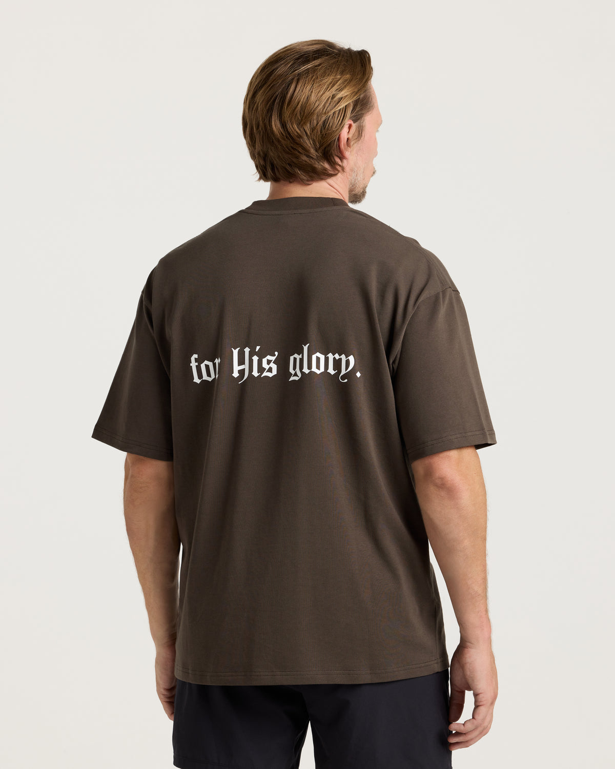 Heavyweight Cotton Oversized Tee "FHG" - Burnt Olive
