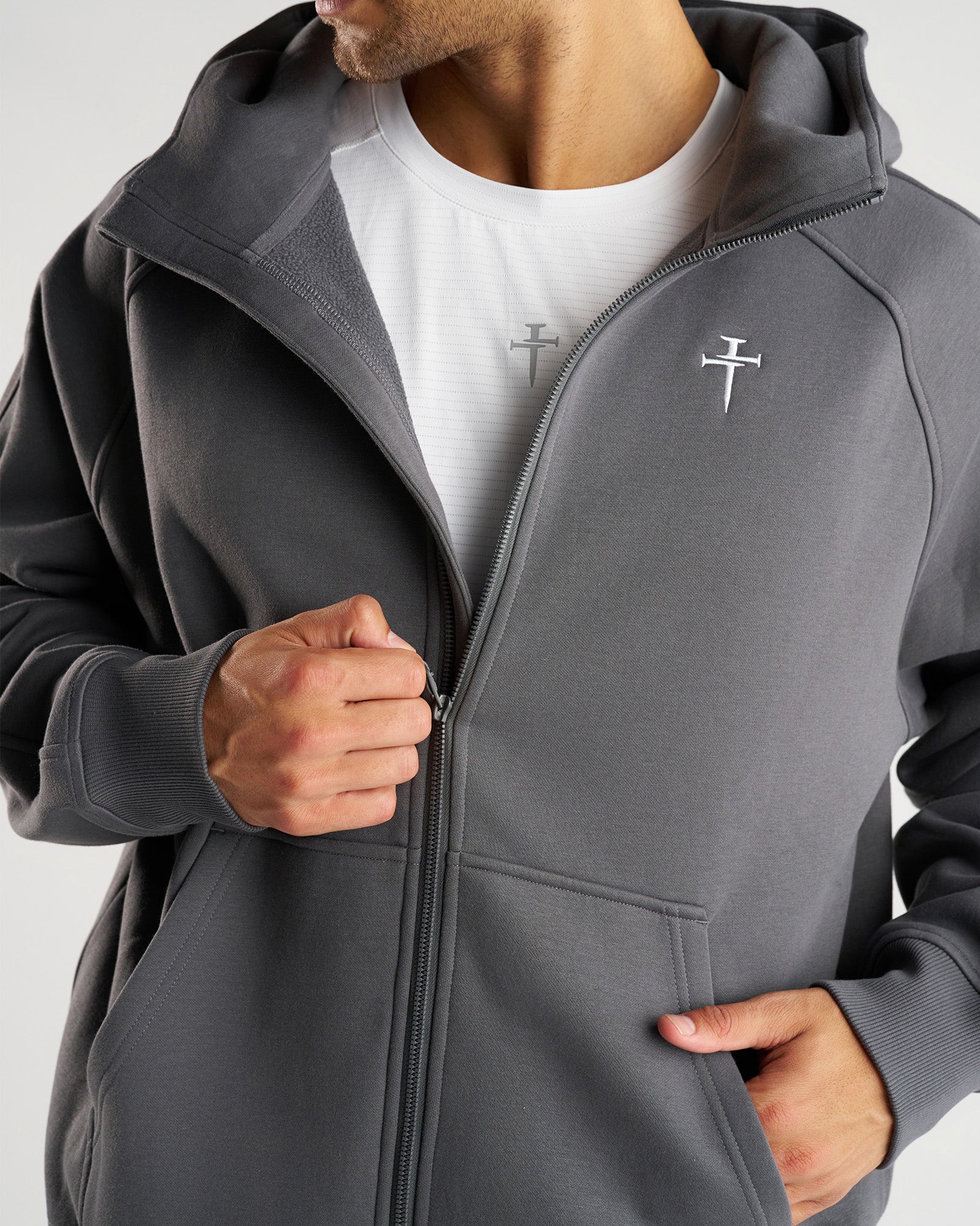 Signature Fleece Full Zip Hoodie - Space Grey