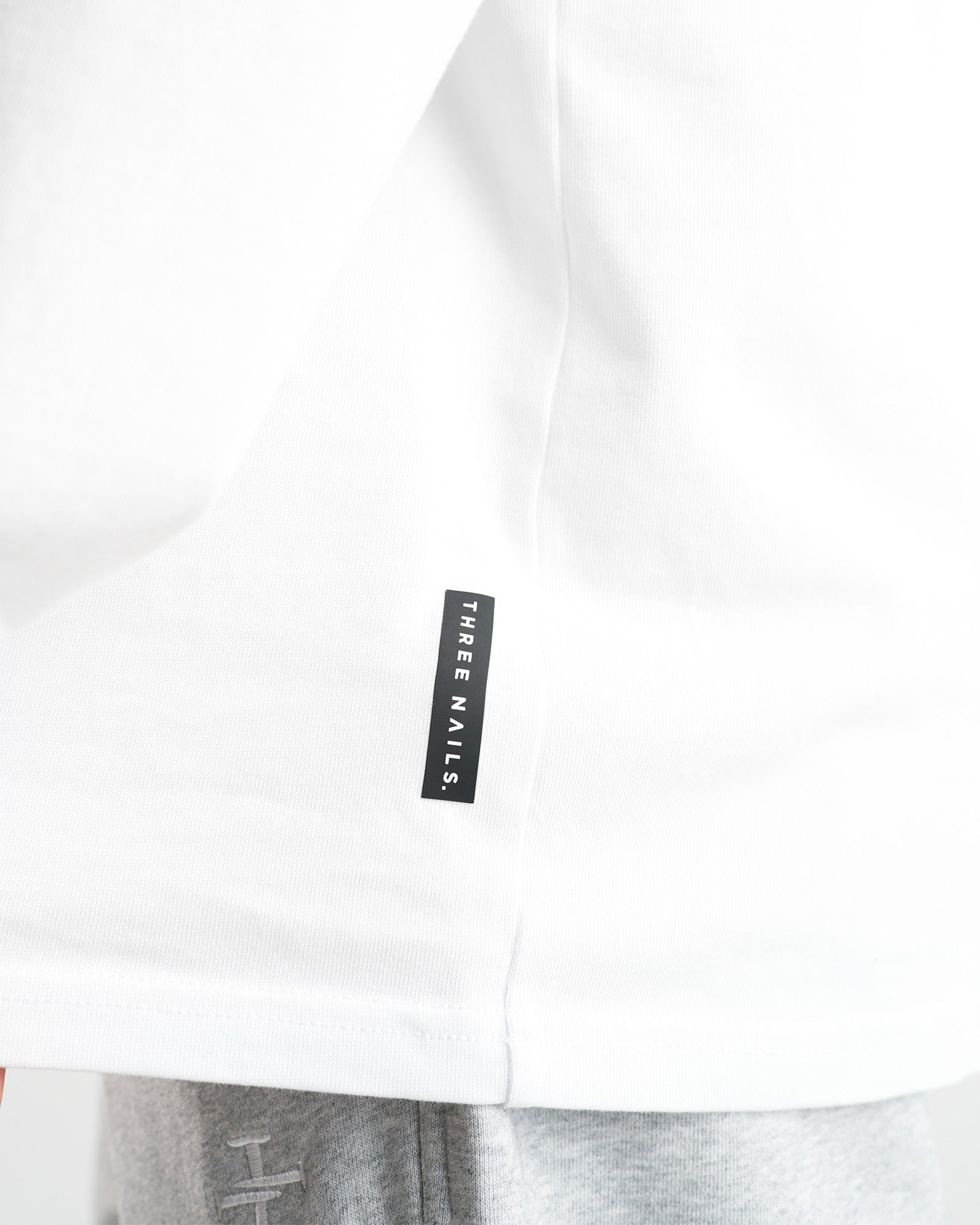 Heavyweight Cotton Oversized Long Sleeve "FHG" - White