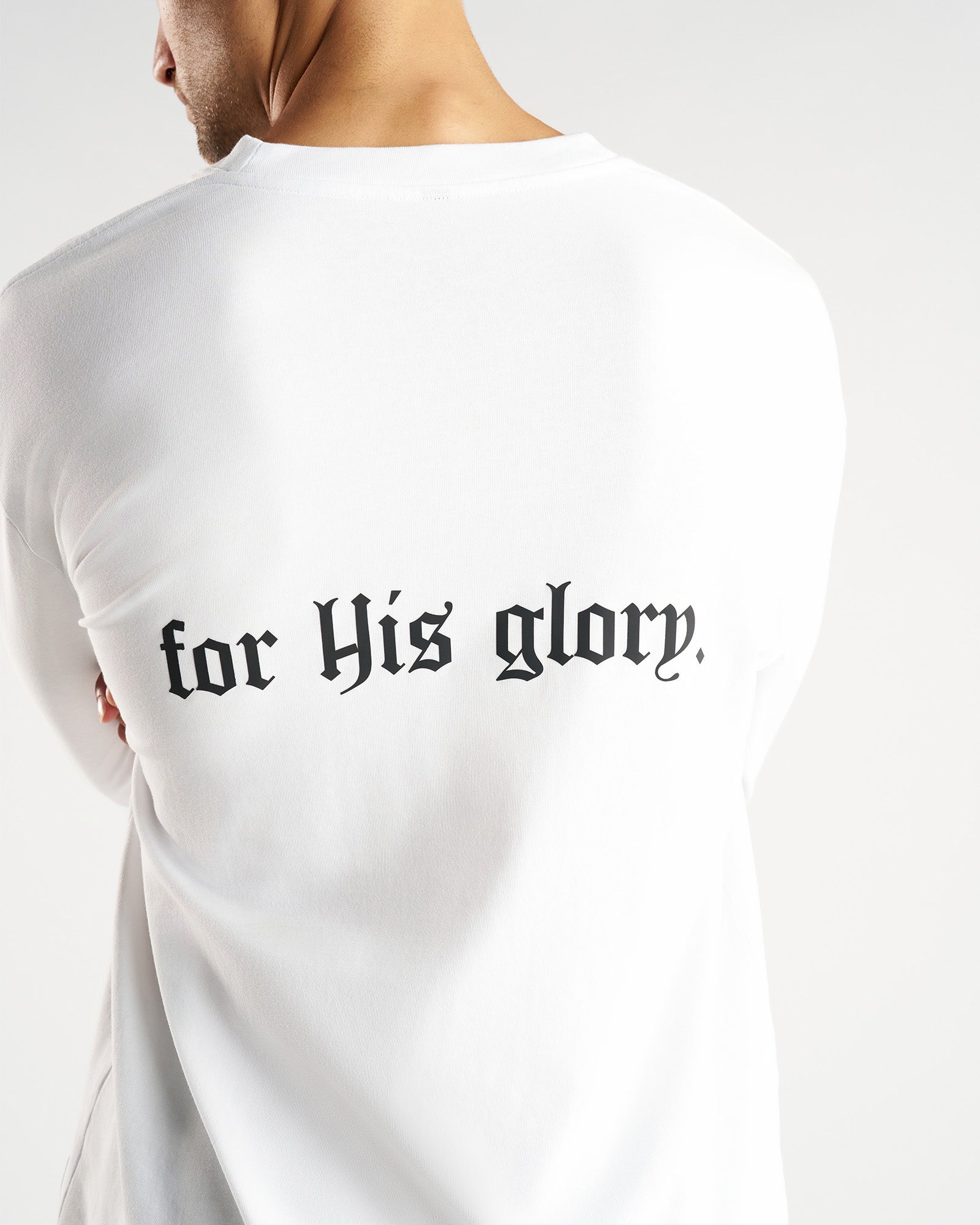 Heavyweight Cotton Oversized Long Sleeve "FHG" - White