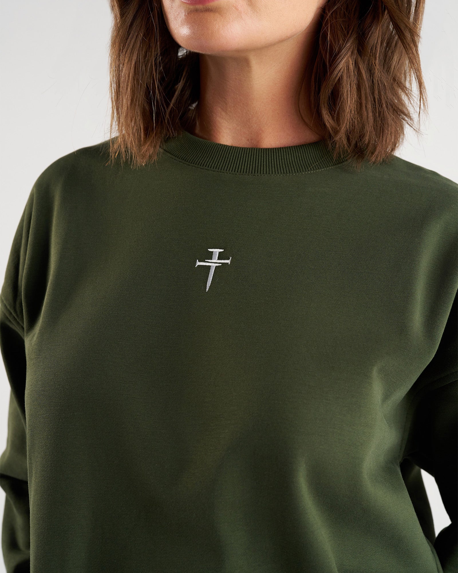 Women’s French Terry Crewneck - Dark Pine