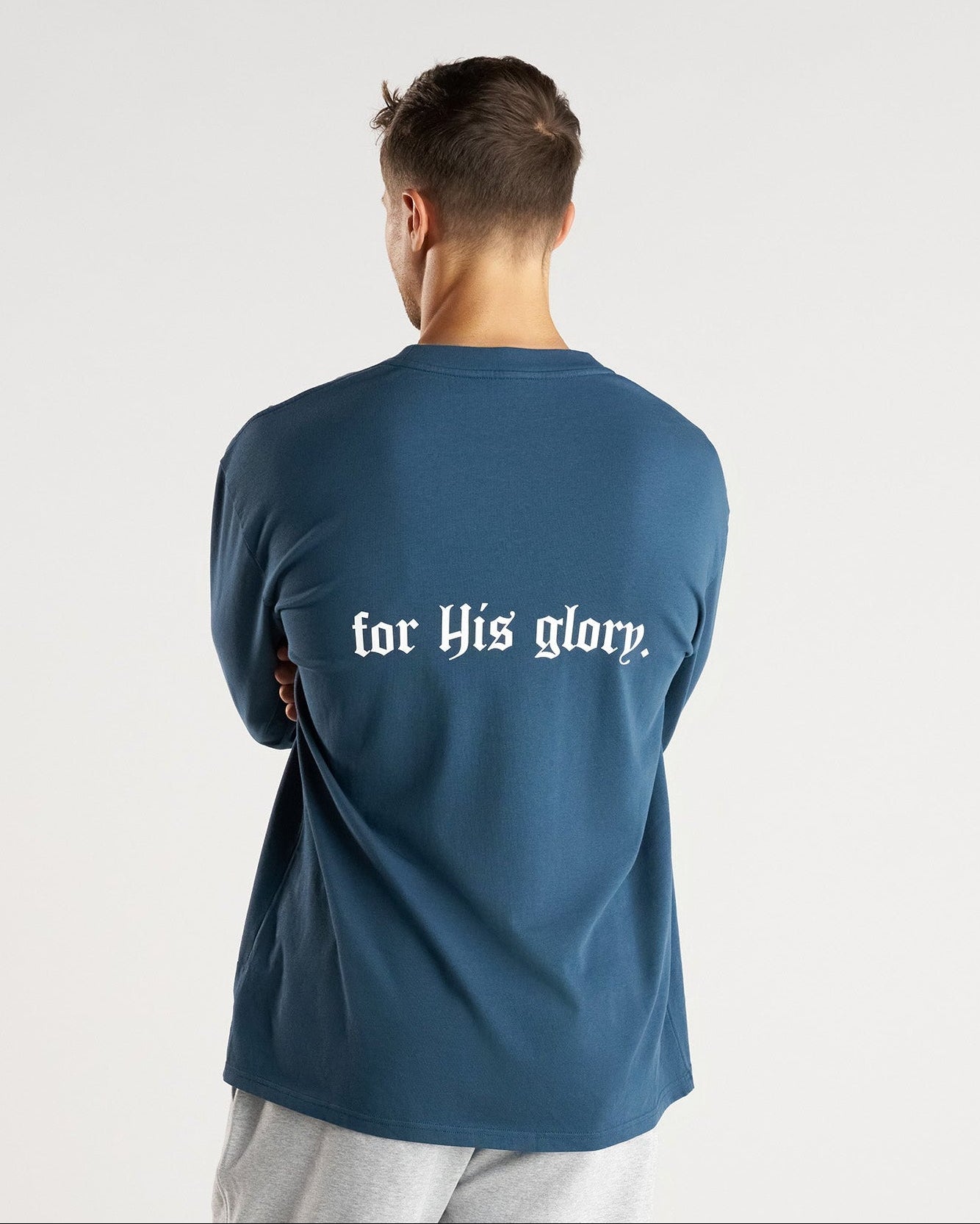 Heavyweight Cotton Oversized Long Sleeve "FHG" - Midnight Navy