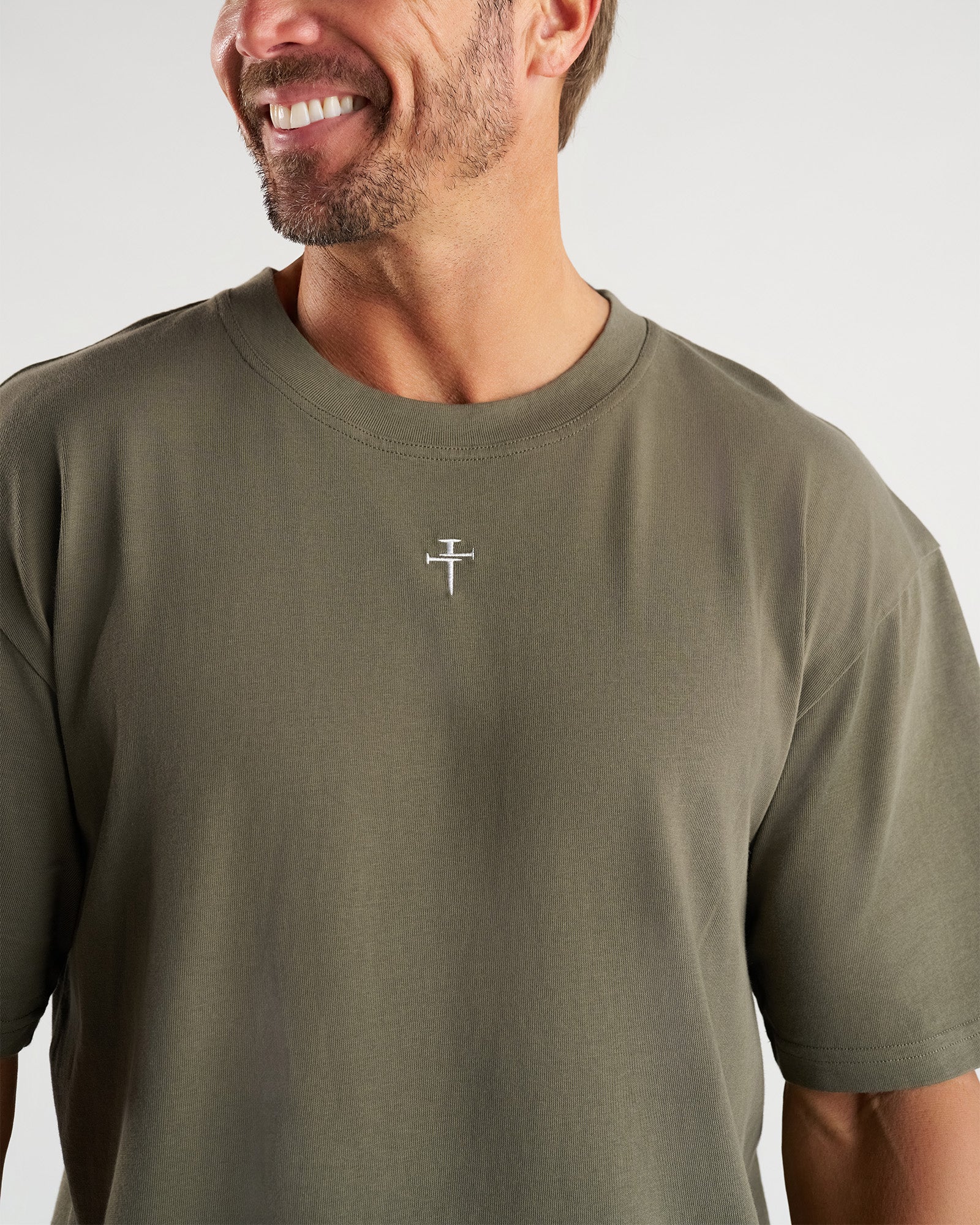 Heavyweight Cotton Oversized Tee "FHG" - Sage