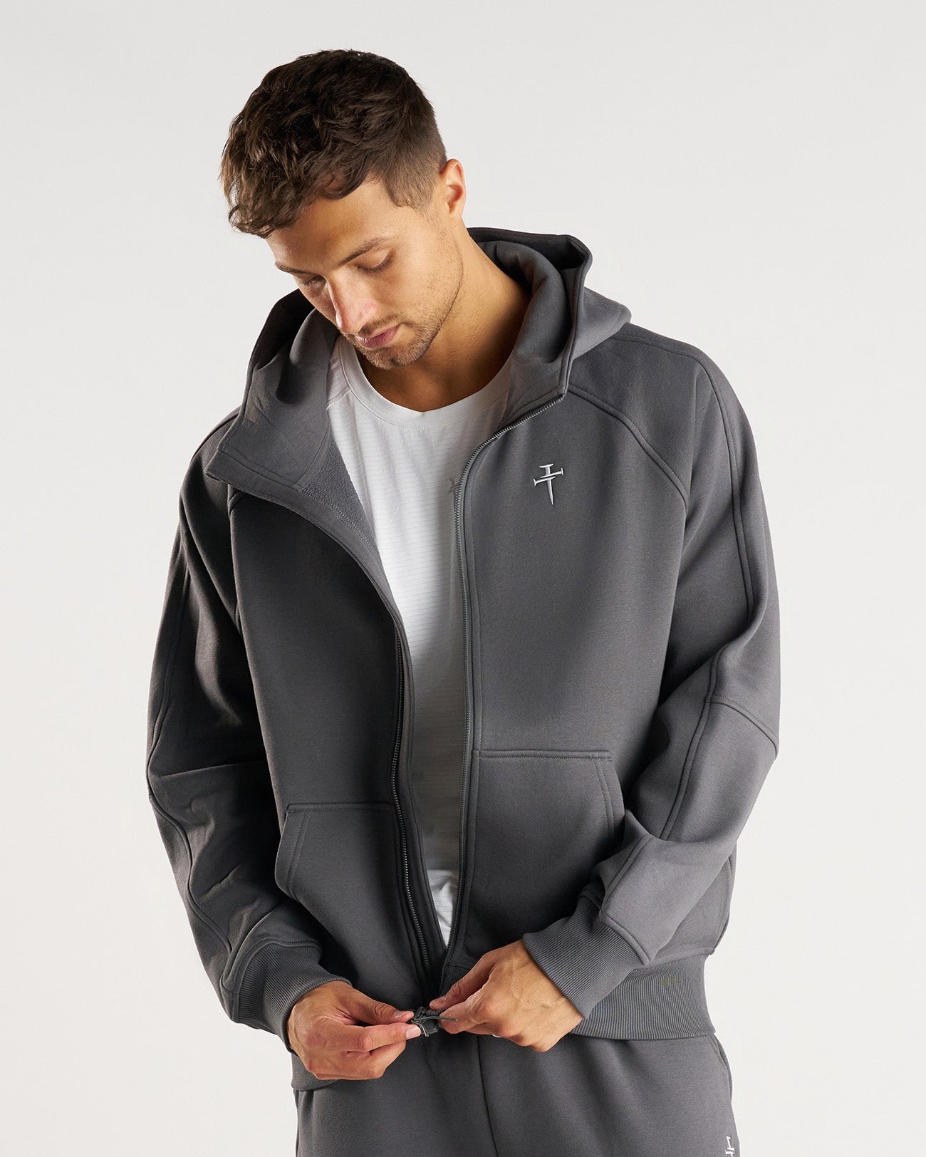 Signature Fleece Full Zip Hoodie - Space Grey