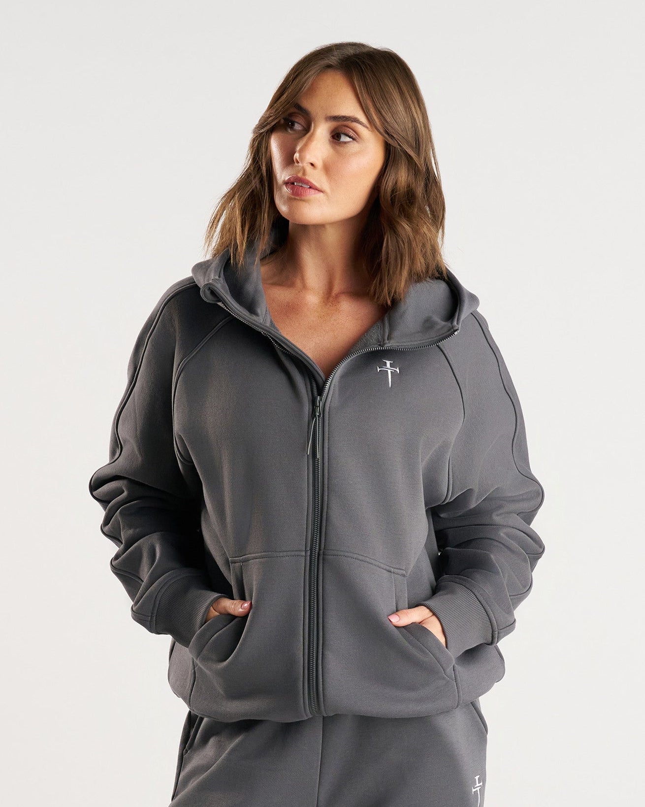 Signature Fleece Full Zip Hoodie - Space Grey