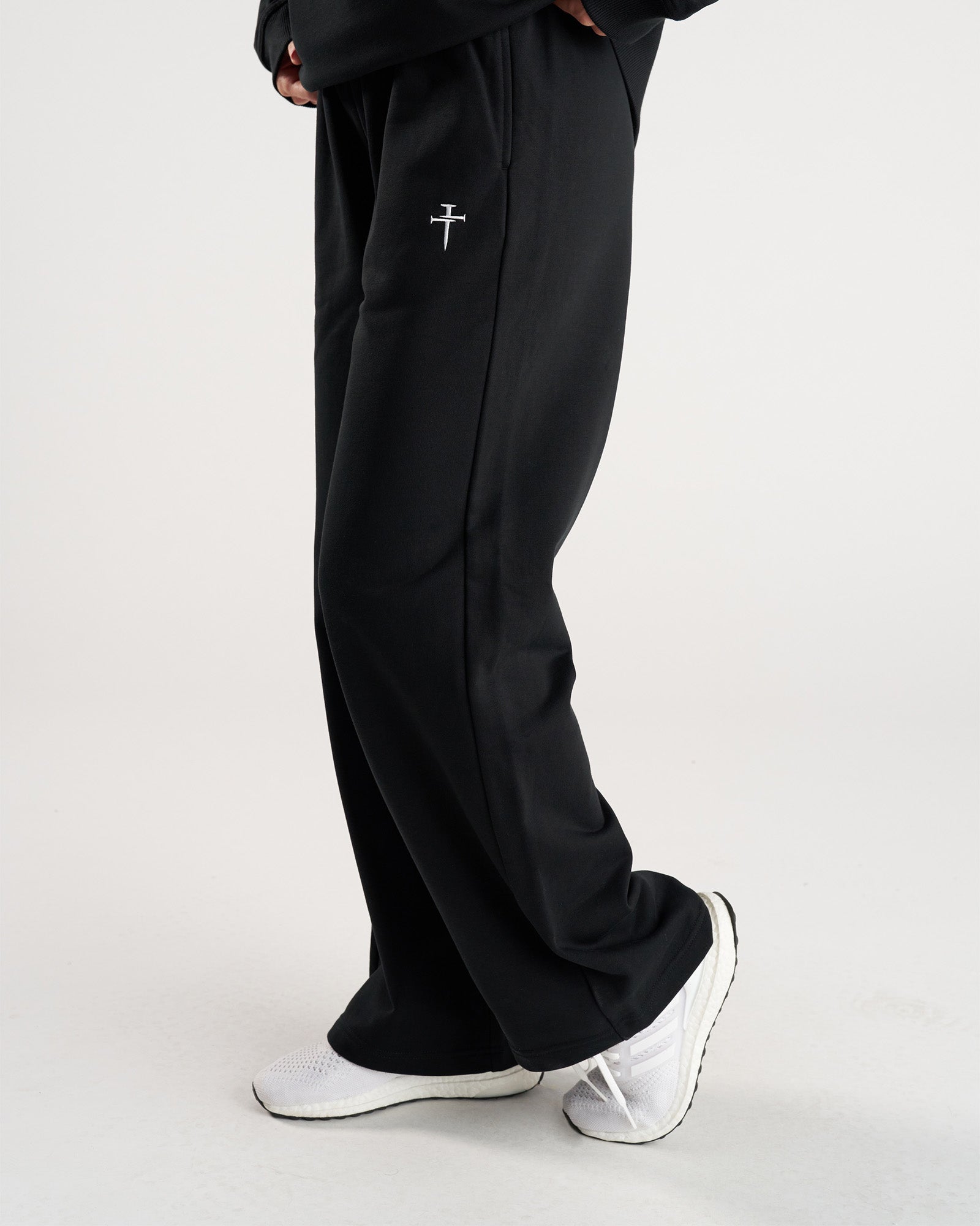 Women's French Terry Straight Leg Pant - Black