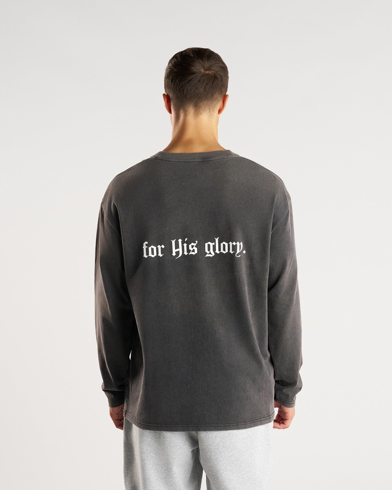 Heavyweight Cotton Oversized Long Sleeve "FHG" - Acid Wash