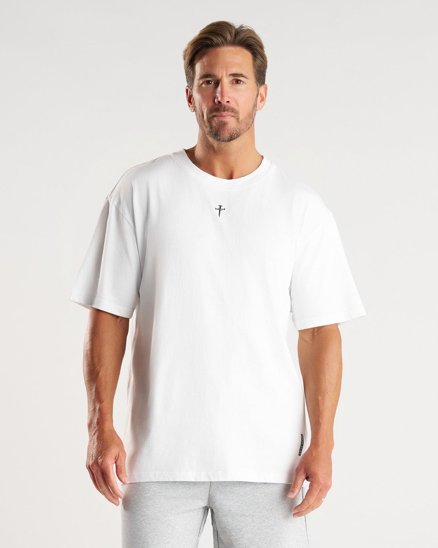 Heavyweight Cotton Oversized Tee "FHG" - White