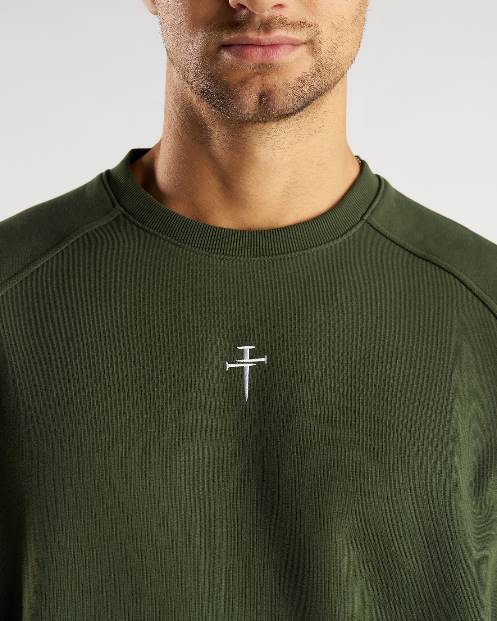 French Terry Crewneck - Dark Pine