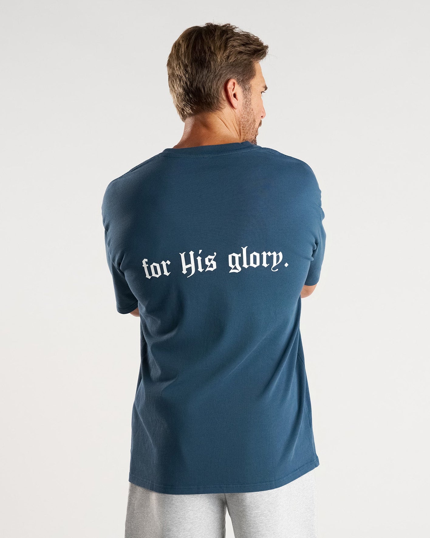 Heavyweight Cotton Oversized Tee "FHG" - Midnight Navy