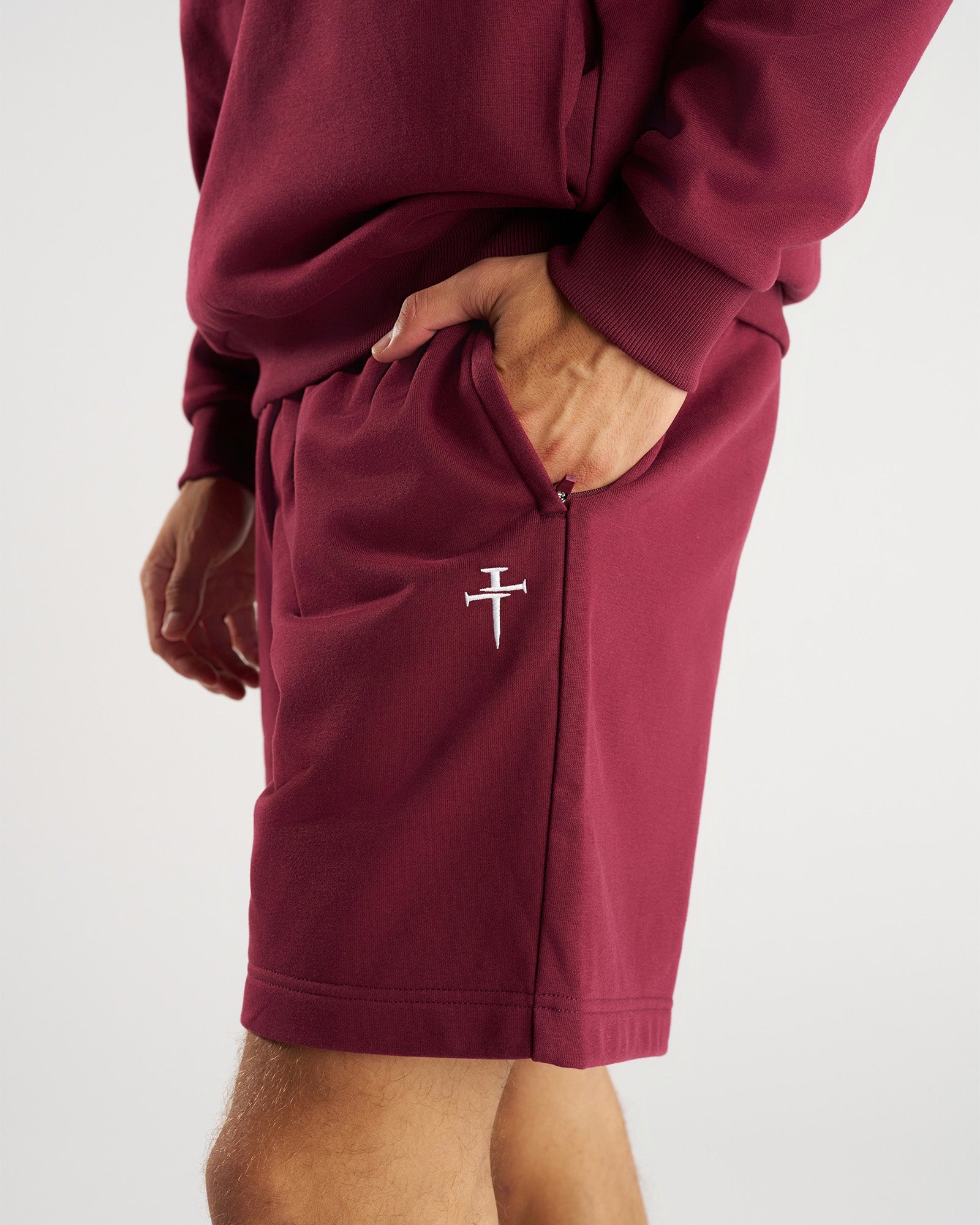 French Terry Sweatshorts - Merlot