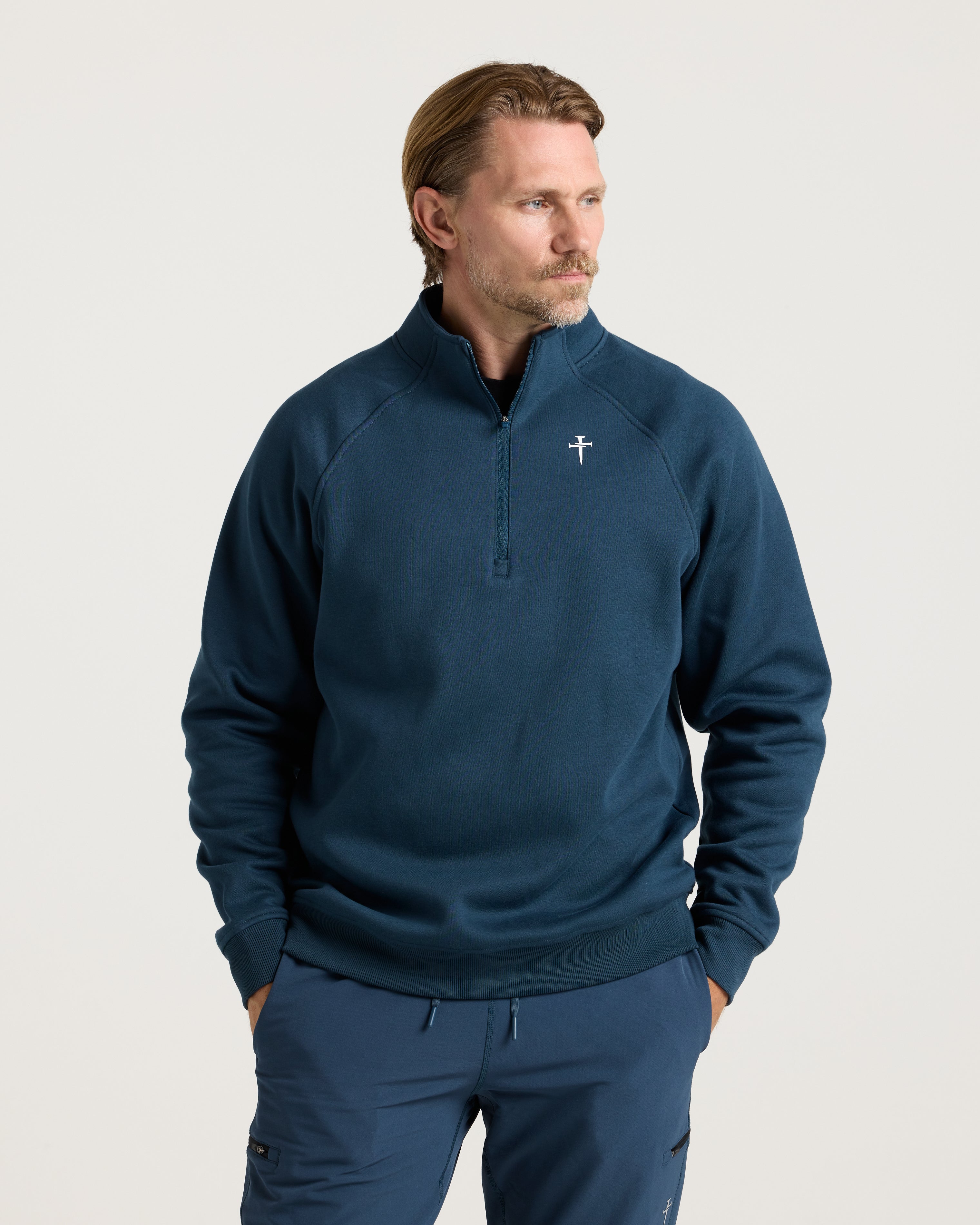 Signature Fleece Quarter Zip - Midnight Navy