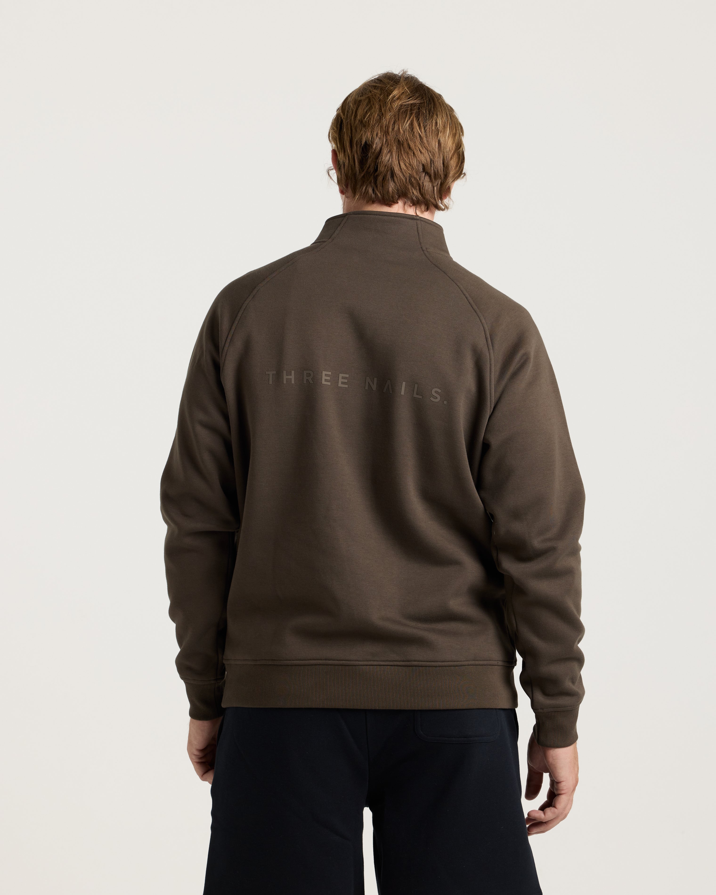 Signature Fleece Quarter Zip - Burnt Olive