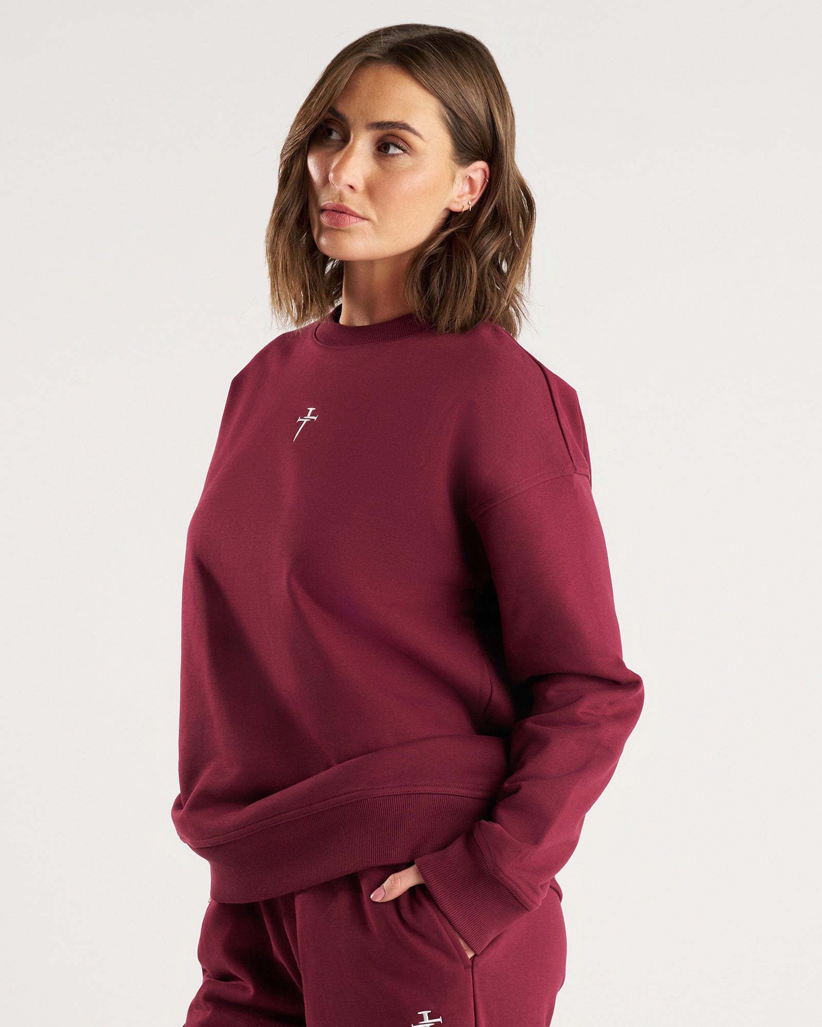Women’s French Terry Crewneck - Merlot