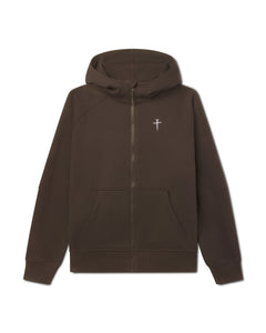 Full Zip Tech Fleece Hoodie - Woodland Brown