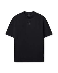 Heavyweight Cotton Oversized Tee [Cross] - Black