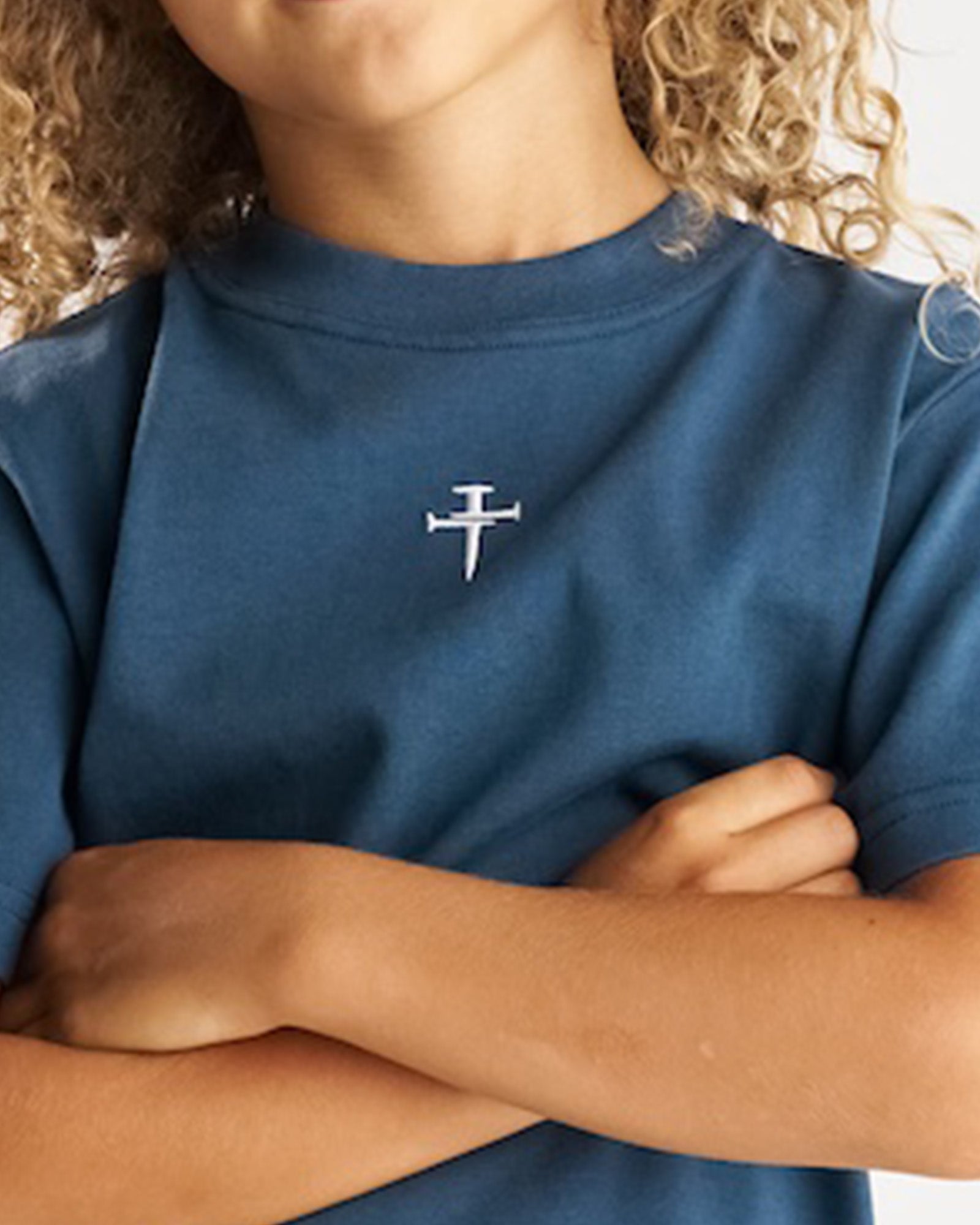 Youth Heavyweight Cotton Oversized Tee - Midnight Navy