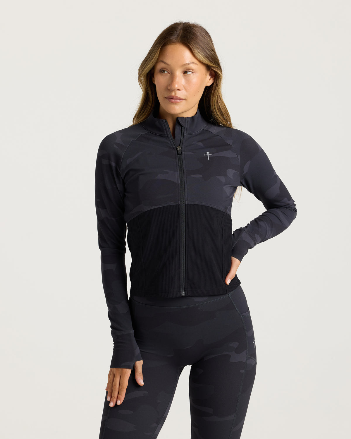 Nova Fitted Full-Zip Jacket - Black Camo