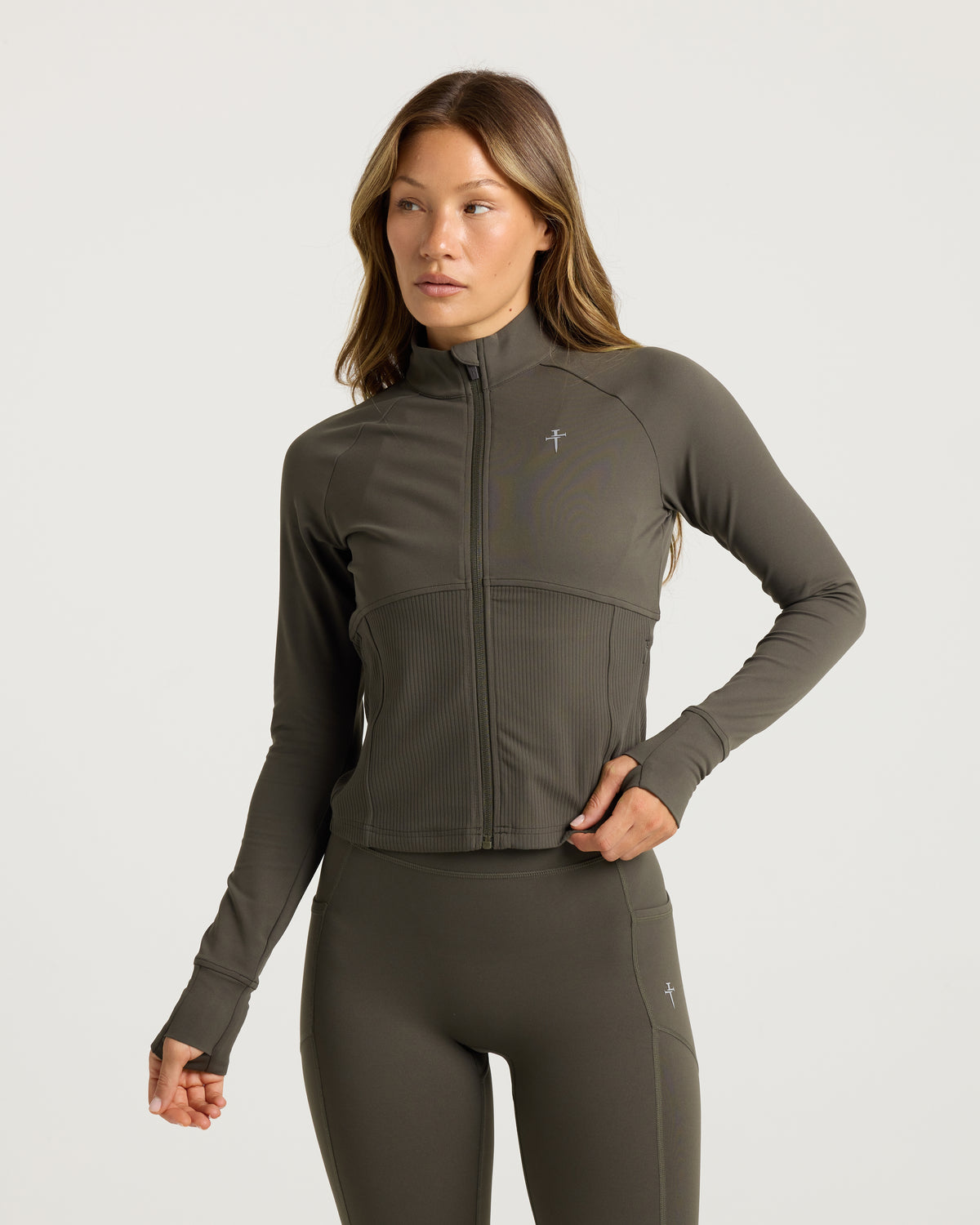 Nova Fitted Full-Zip Jacket - Burnt Olive