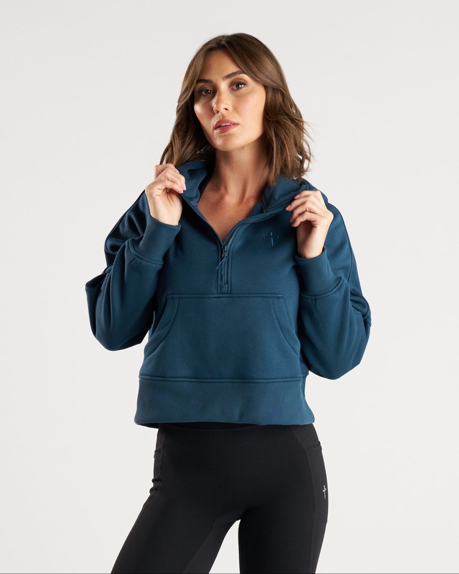 Nova Half Zip Hoodie "Cross" - Midnight Navy
