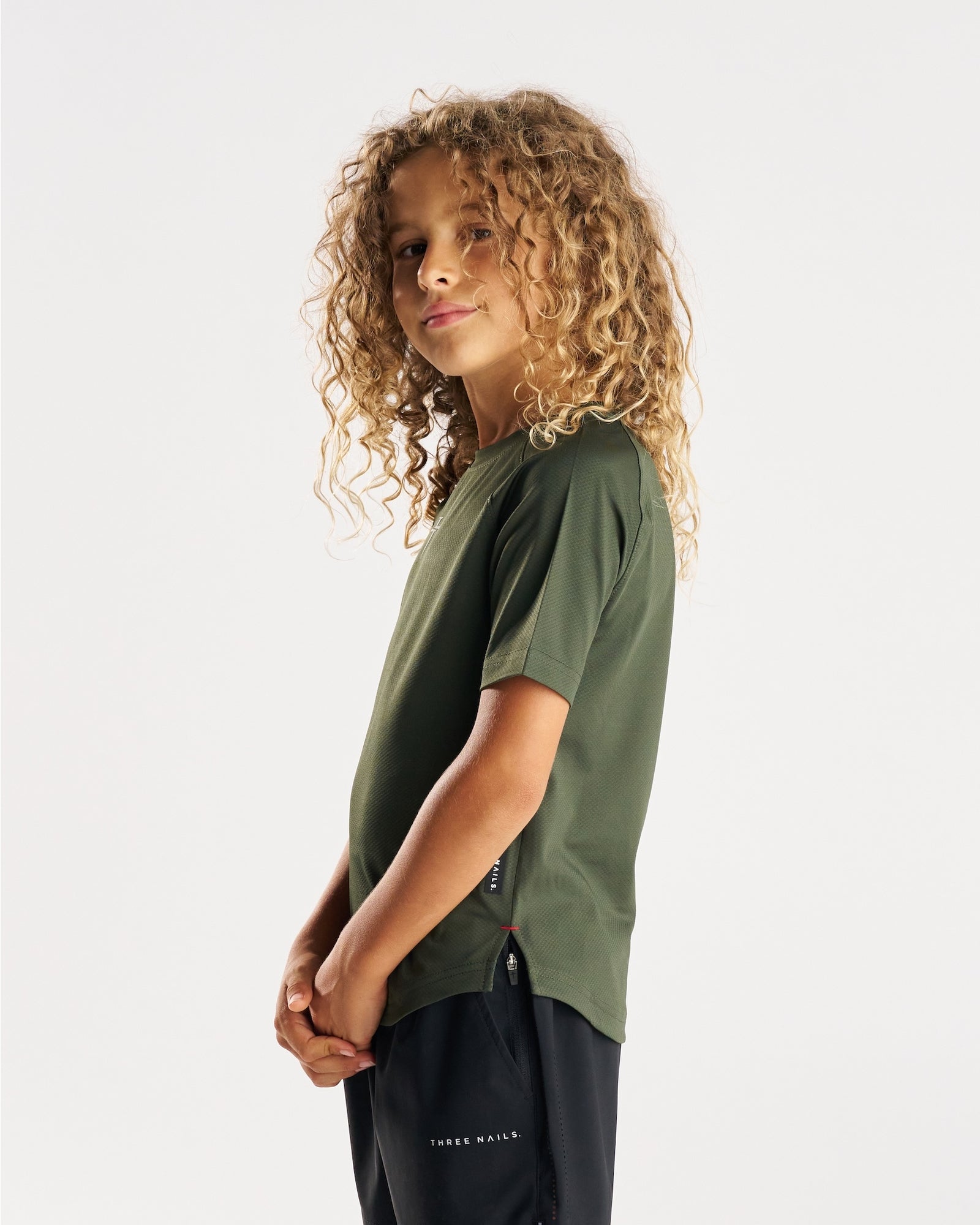 Youth Pro-Tech Tee "Cross" - Dark Pine