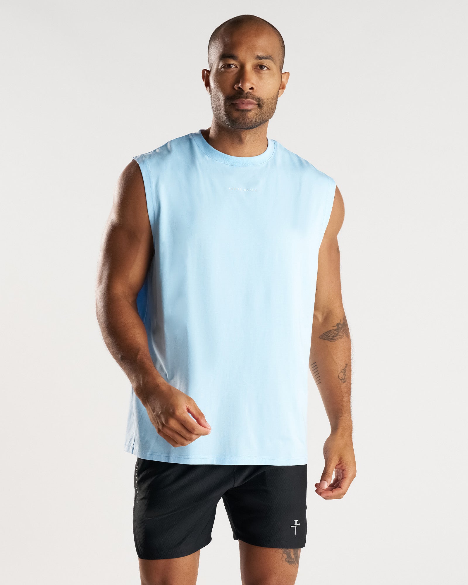 Core Oversized Muscle Tank - Sky Blue