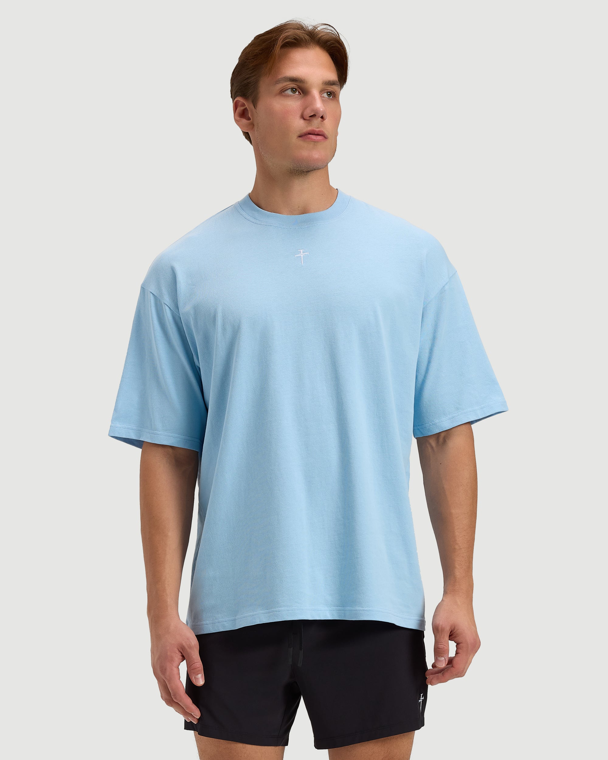 Heavyweight Cotton Oversized Tee - Sky Blue