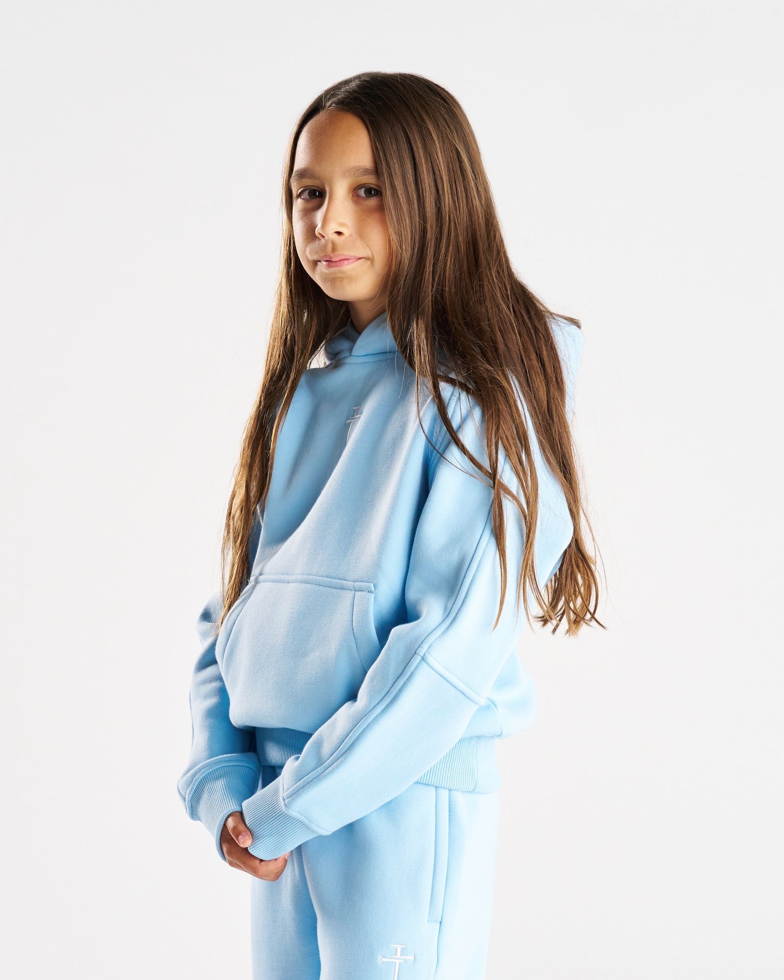 Youth Signature Fleece Hoodie - Sky Blue