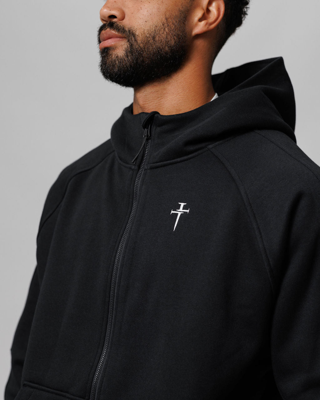 Full Zip Tech Fleece Hoodie - Black