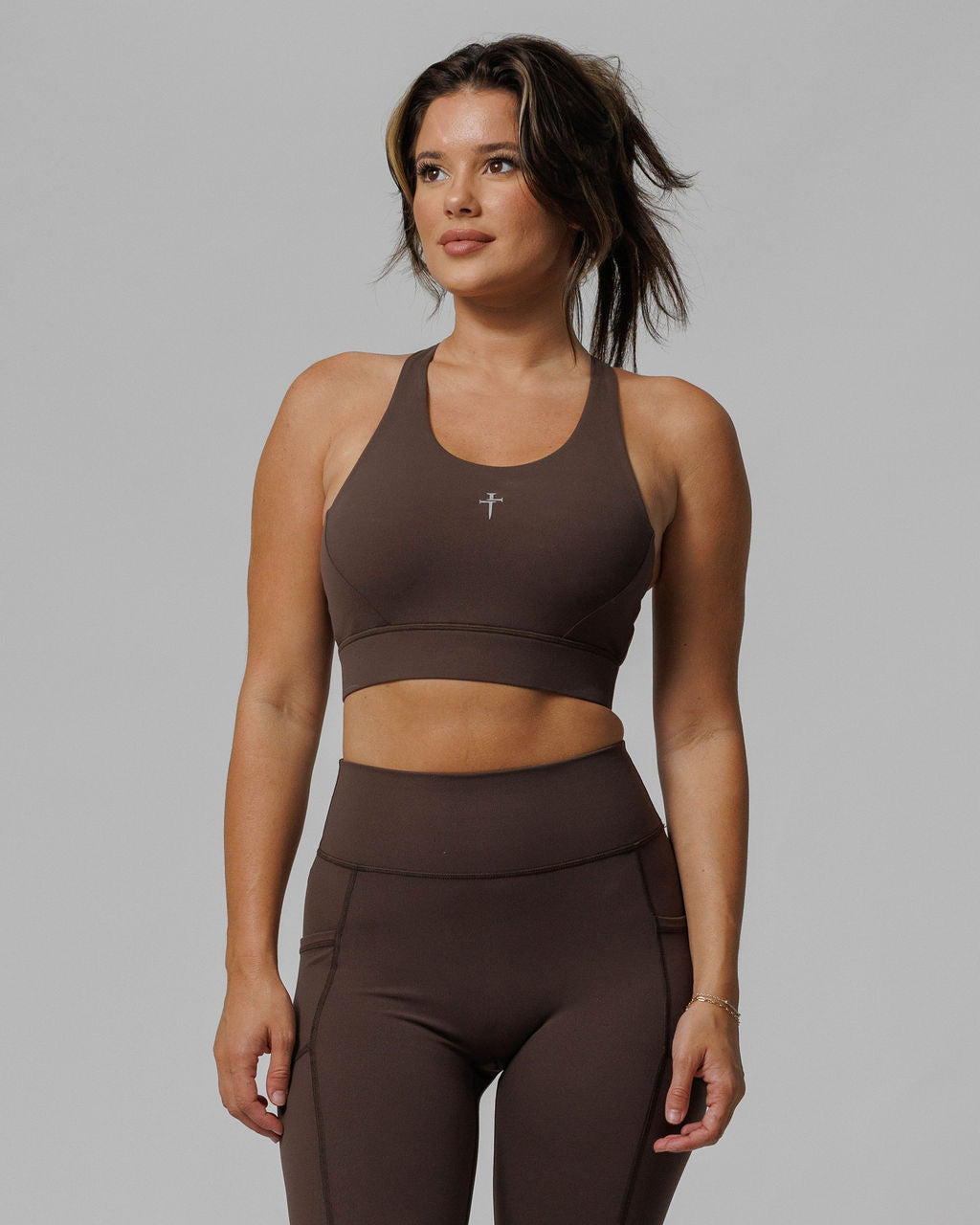 Crossback Sports Bra - Woodland Brown