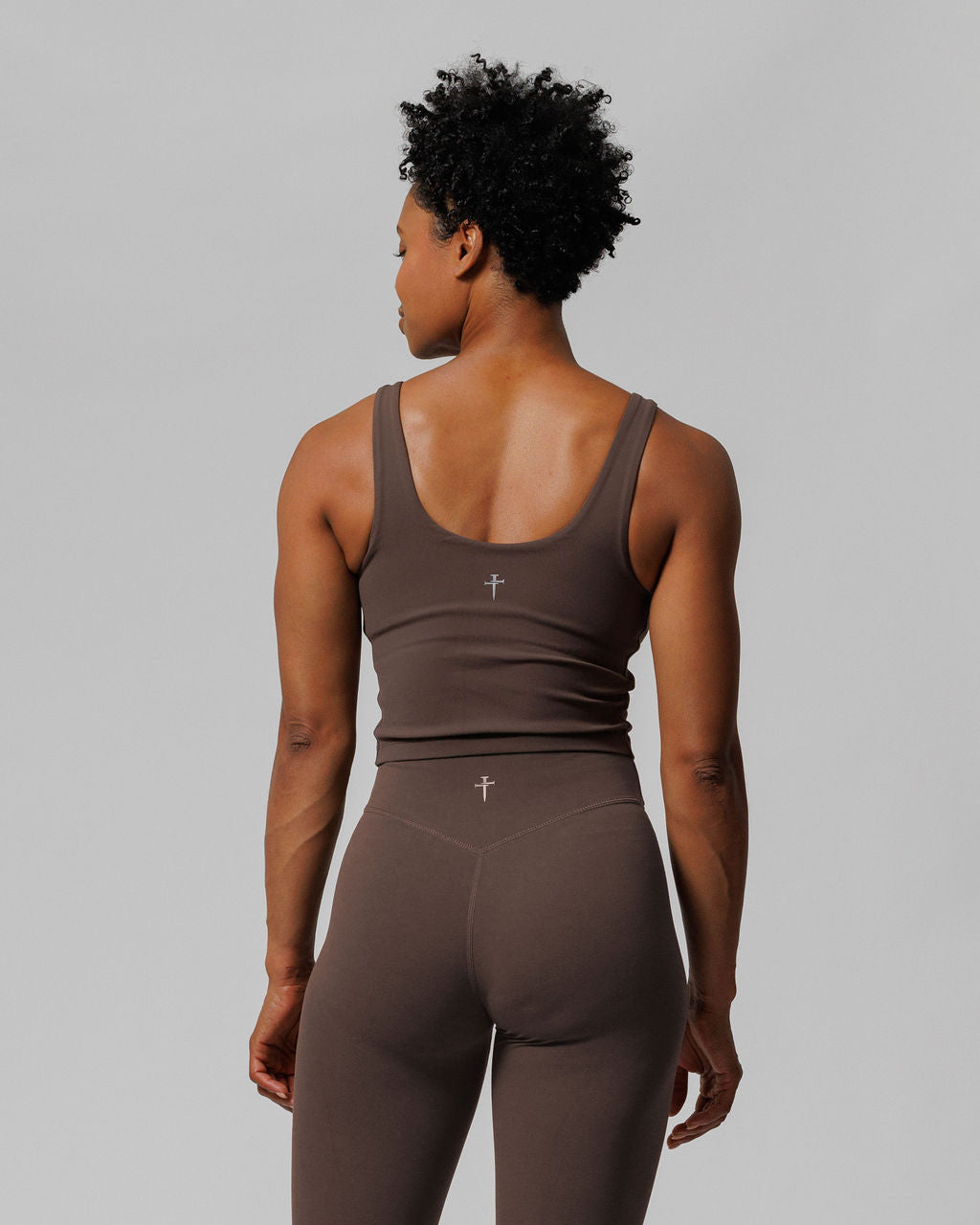 Longline Sports Bra - Woodland Brown