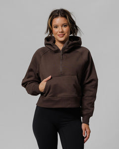 Nova Half Zip Hoodie - Woodland Brown