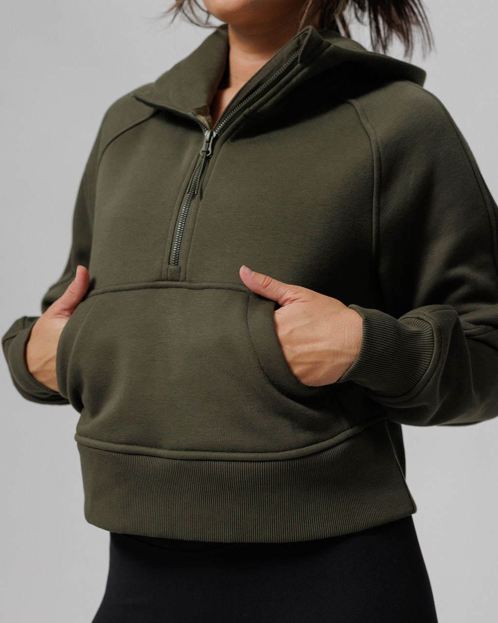 Nova Half Zip Hoodie - Dark Pine